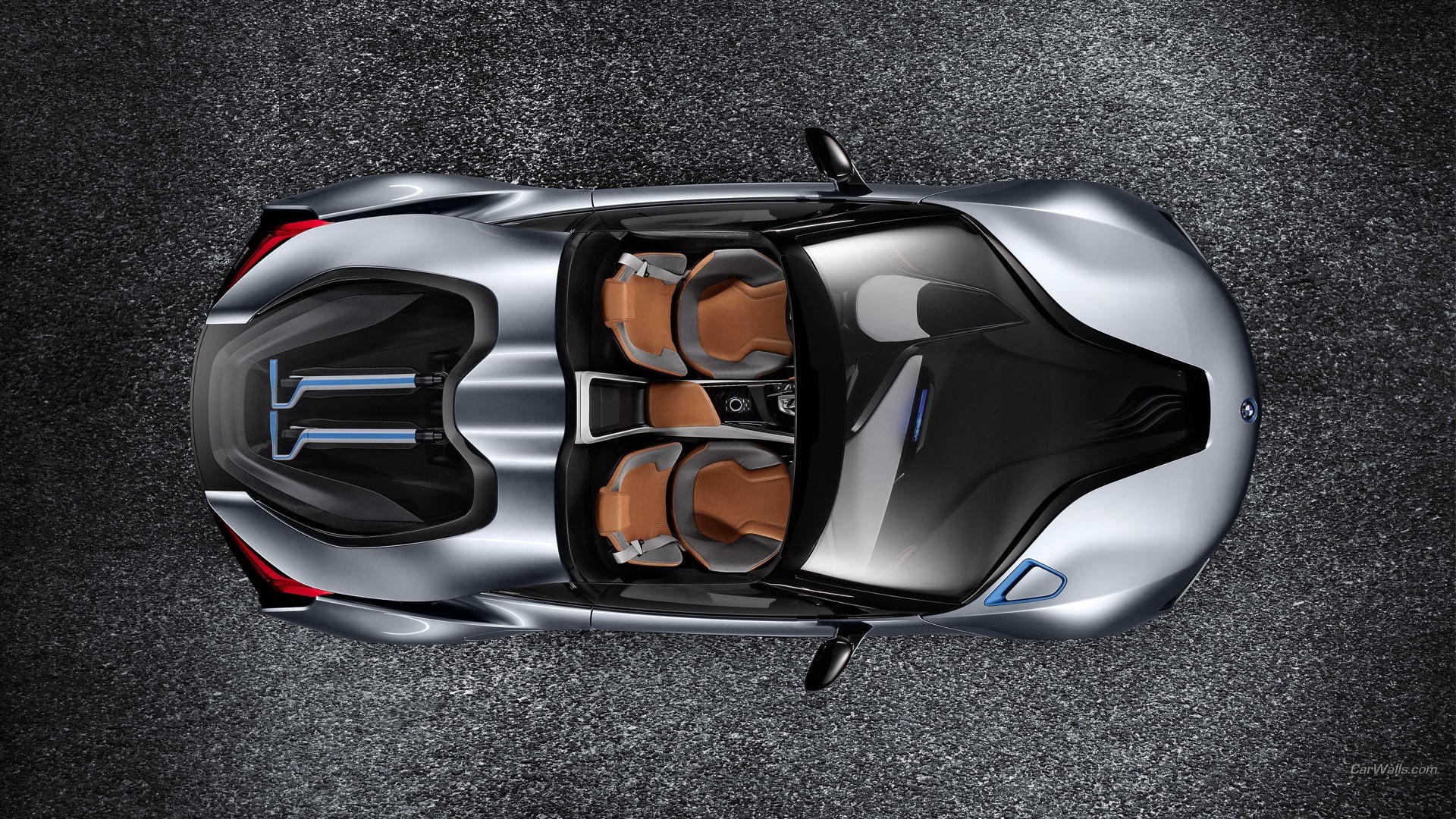 still life, directly above, sign, high angle view, speed, no people, BMW, gray, day, motor vehicle, silver cars, vehicle, shiny, single object, 1080P, HD Wallpaper