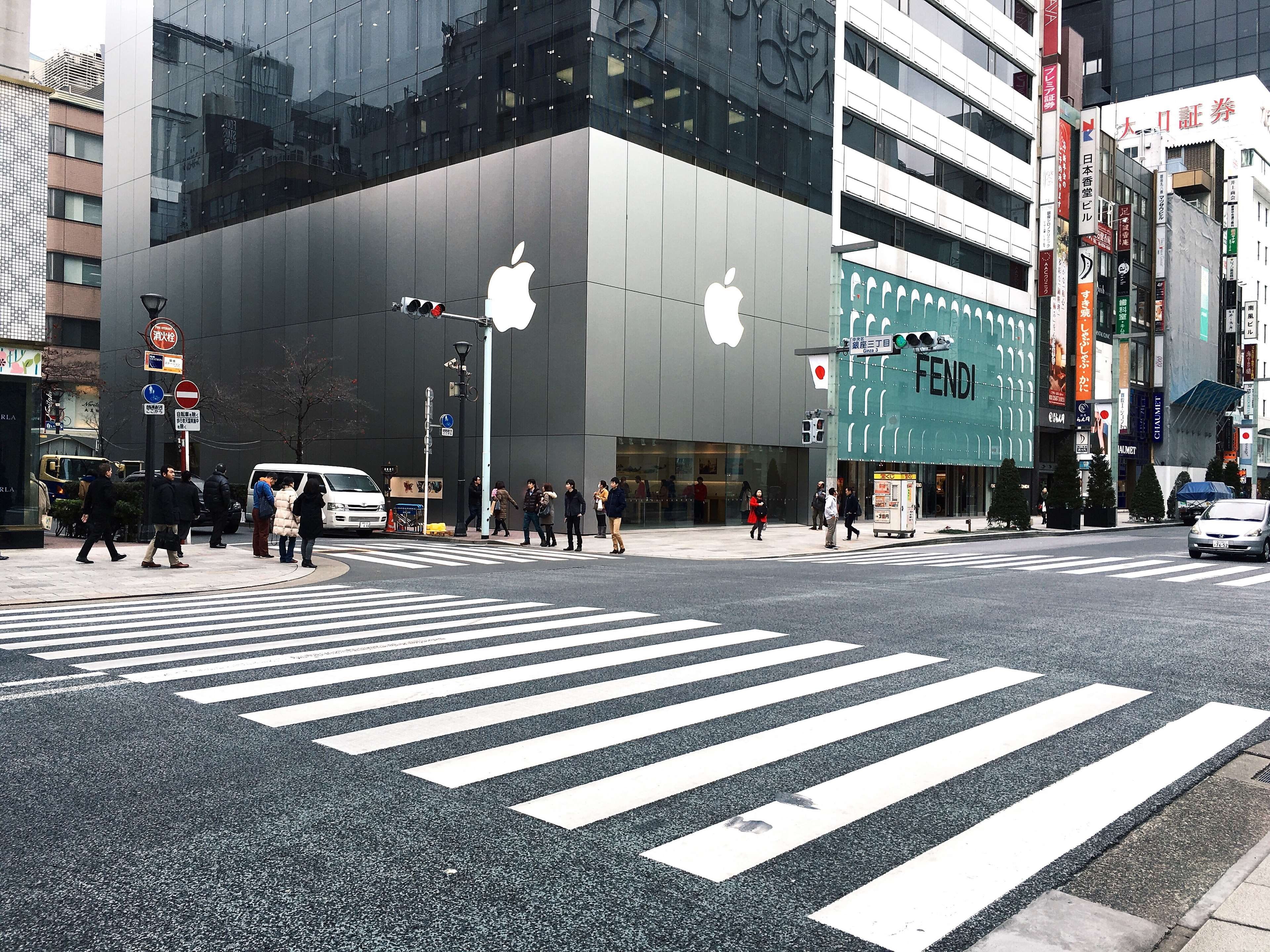 zebra crossing, sign, built structure, transportation, ginza, stoplight, street, building exterior, crosswalk, road marking, 4K, day, city street, light, HD Wallpaper