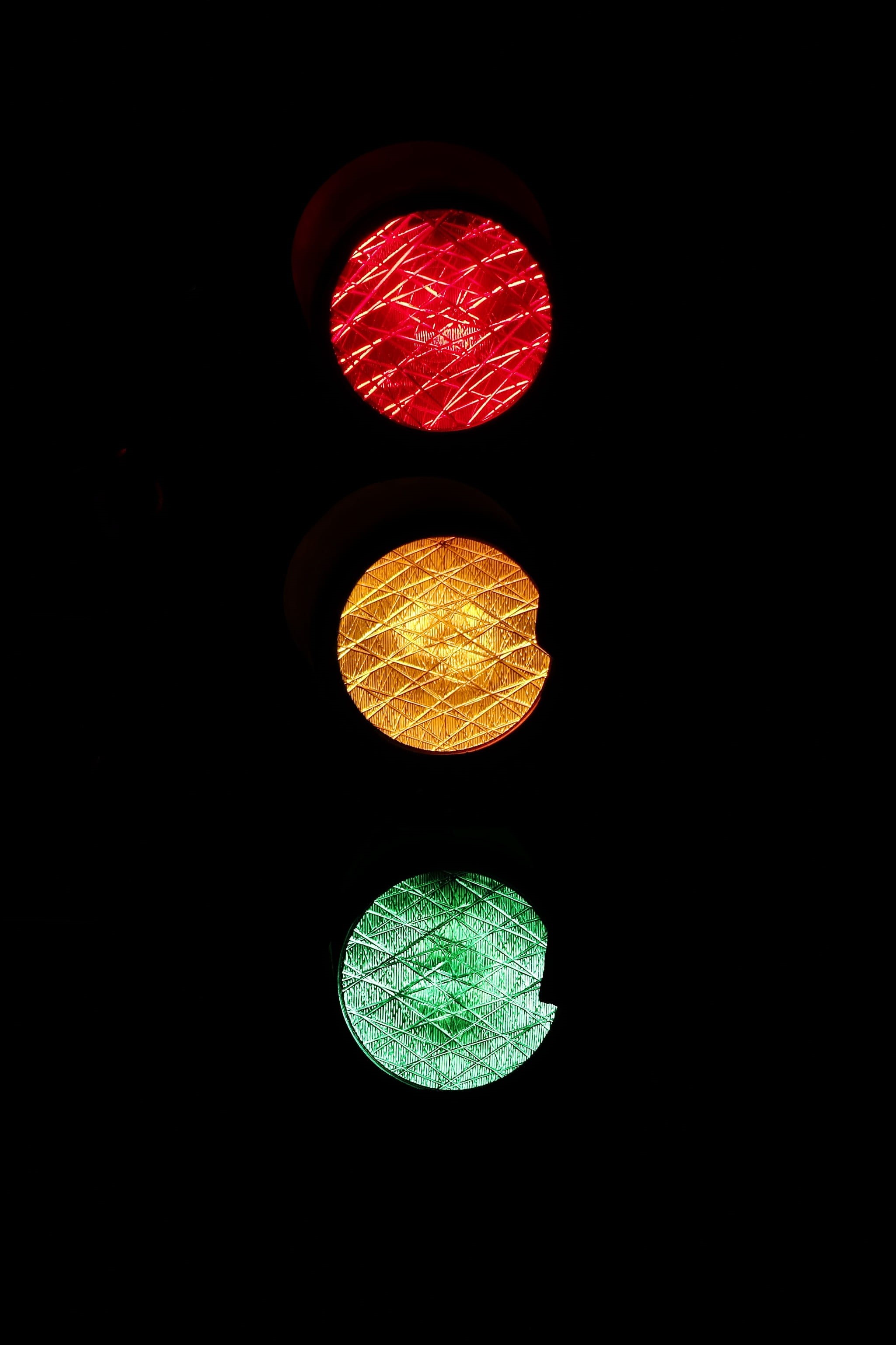 night, caution, sign, attention, wait, rules, outdoors, red, red light, no people, traffic light signal, green, paradox, close-up, 2K, nonsense, absurdity, Phone HD Wallpaper
