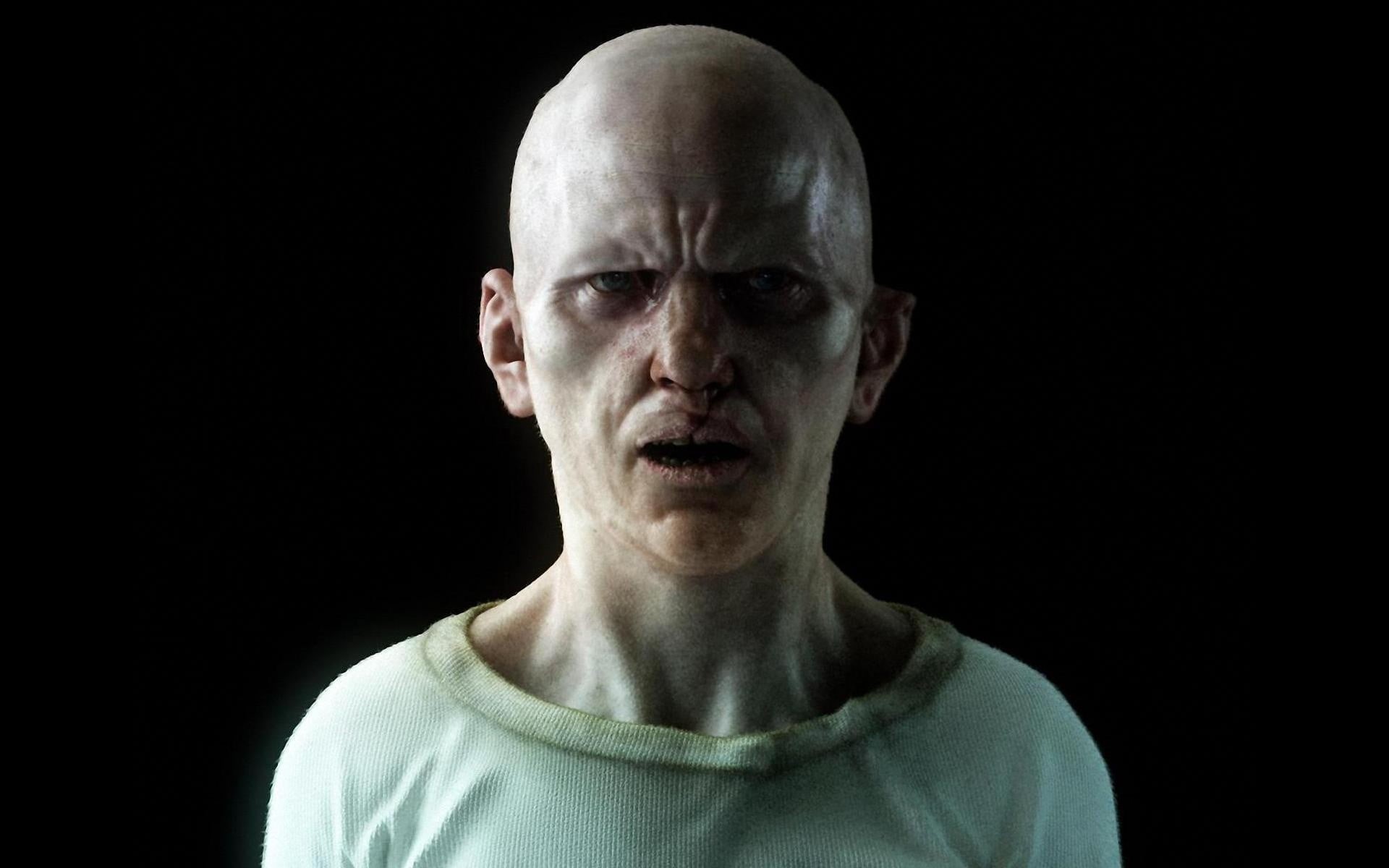 adult, casual clothing, completely bald, looking at camera, neck, shirt, headshot, men, studio shot, s, human face, close-up, portrait, one person, shaved head, HD Wallpaper