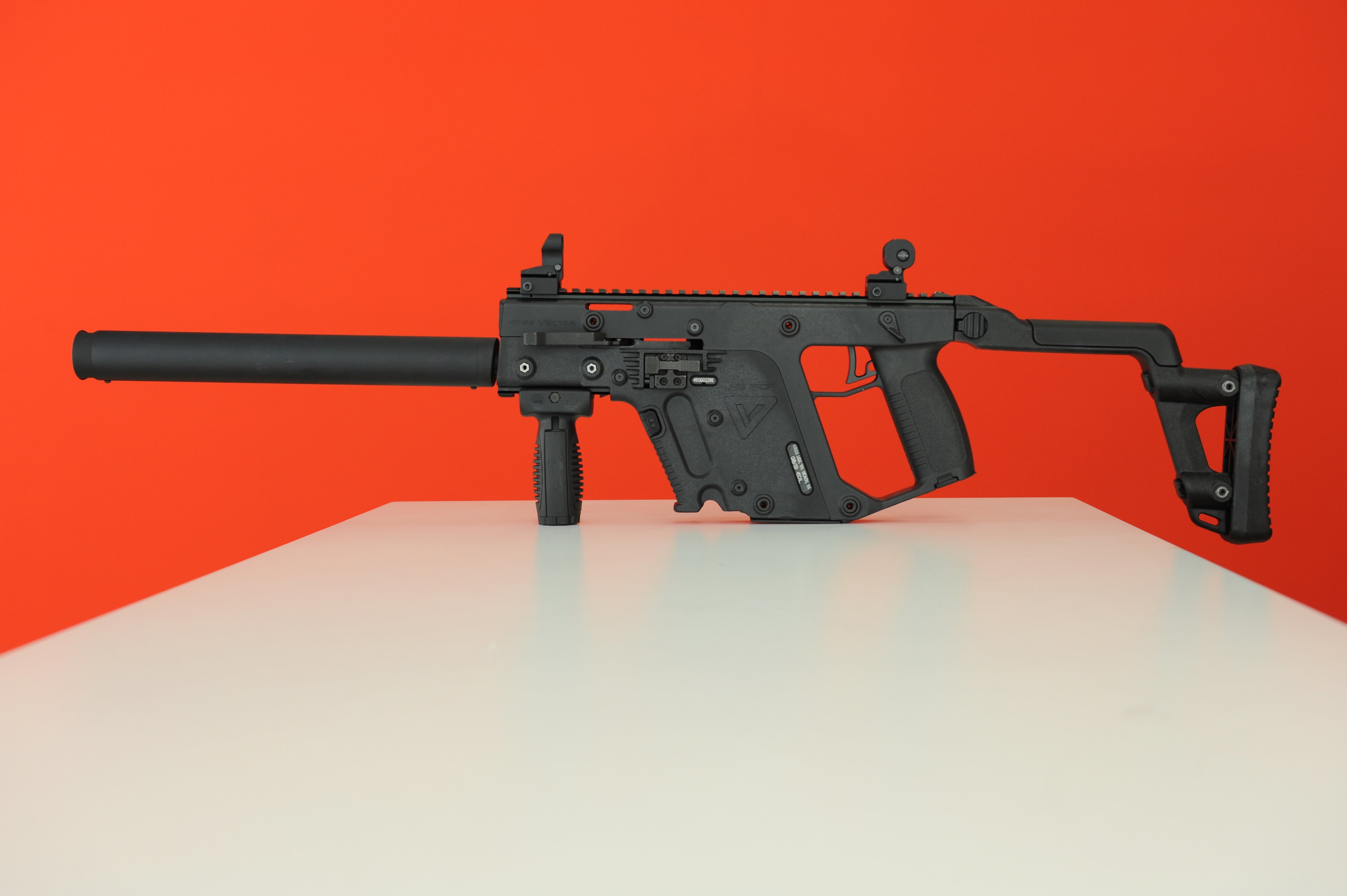 4K, violence, armed Forces, gun, communication, aggression, conflict, copy space, single object, red background, rifle, warning sign, army, studio shot, HD Wallpaper