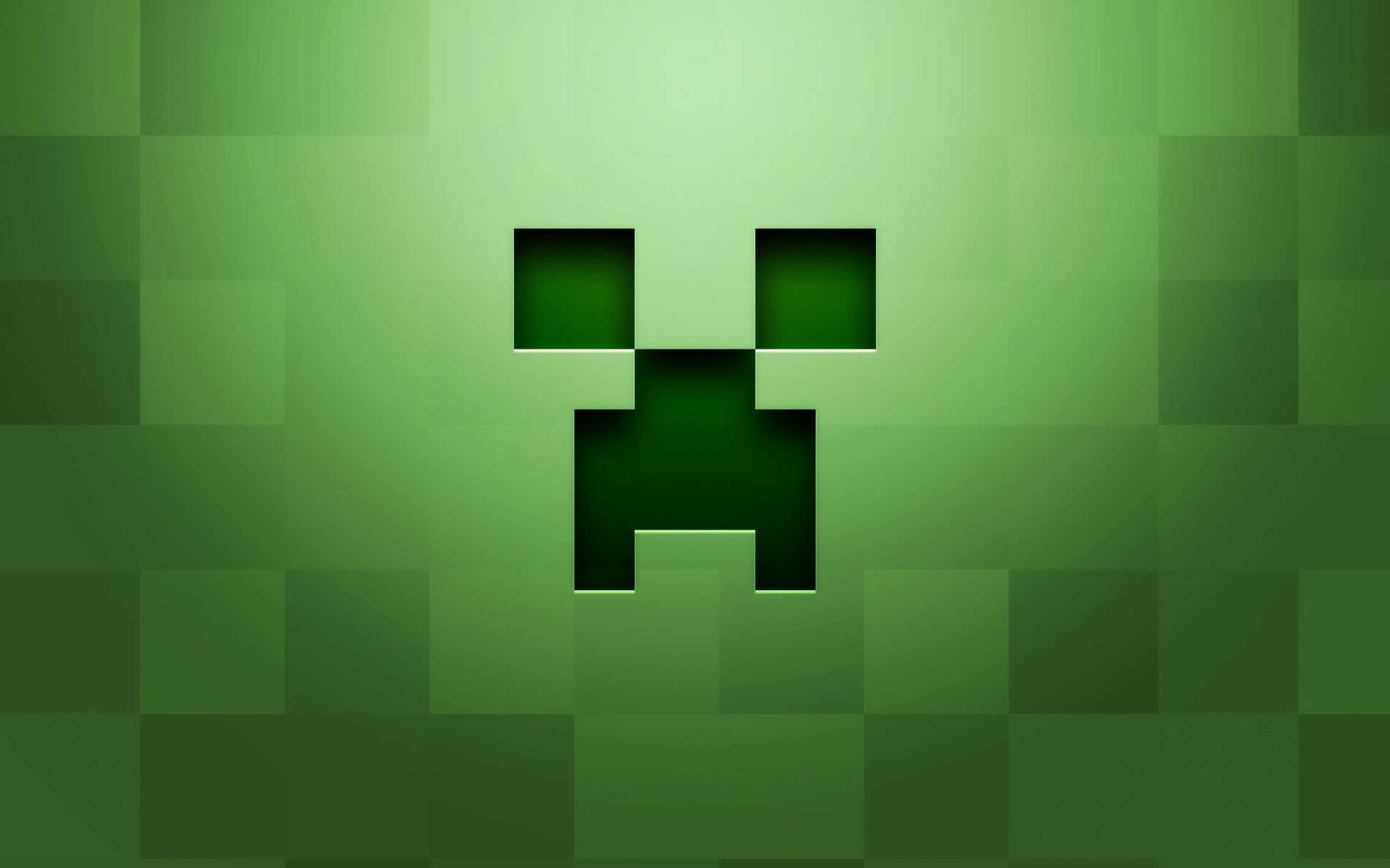 minecraft, minimalism, creeper, green, 1080P, HD Wallpaper