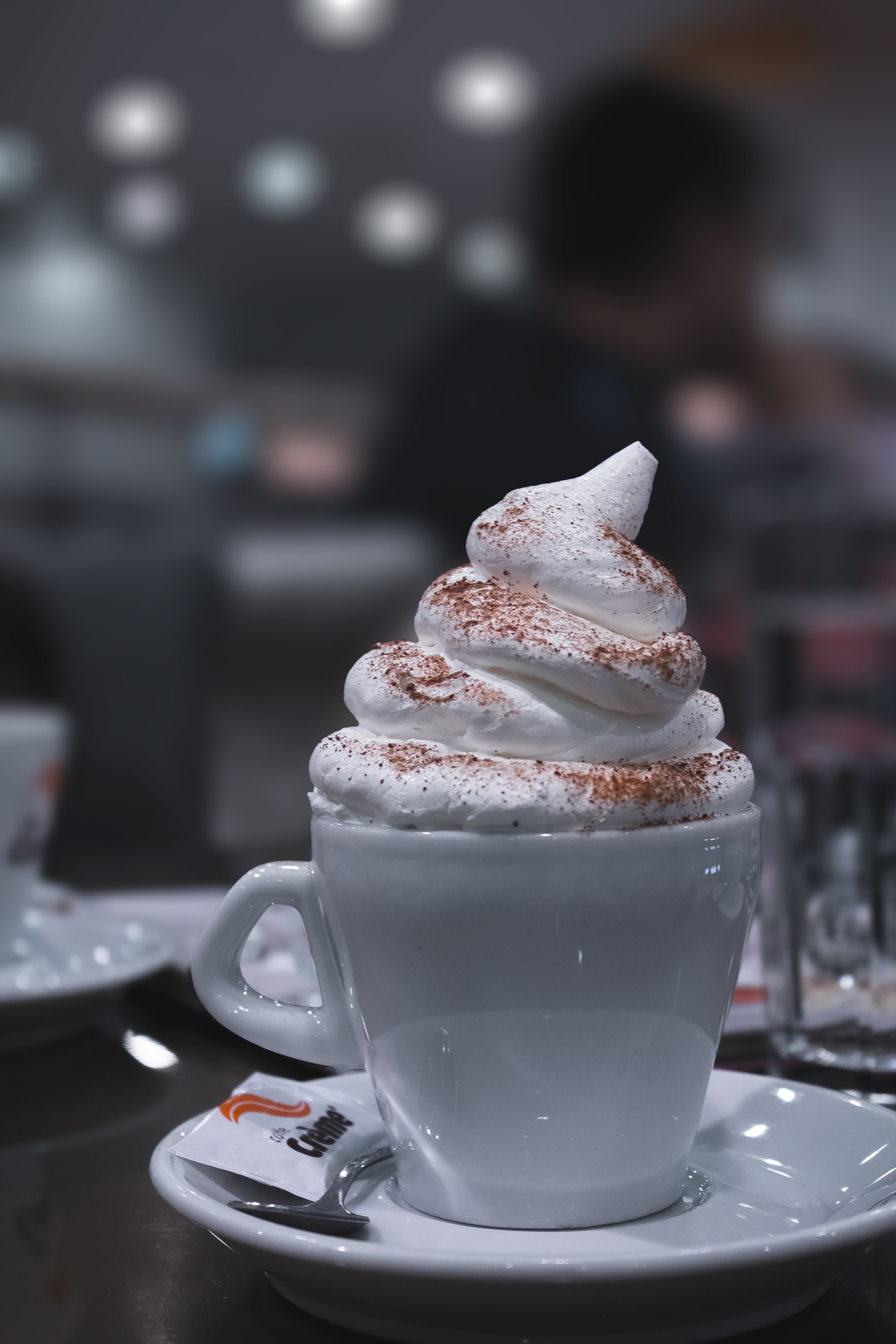 black, temptation, refreshment, bokeh, mocha, morning, professional, whipped cream, coffee, espresso, cup, tilt, indoors, table, photography, white, breakfast, Phone HD Wallpaper
