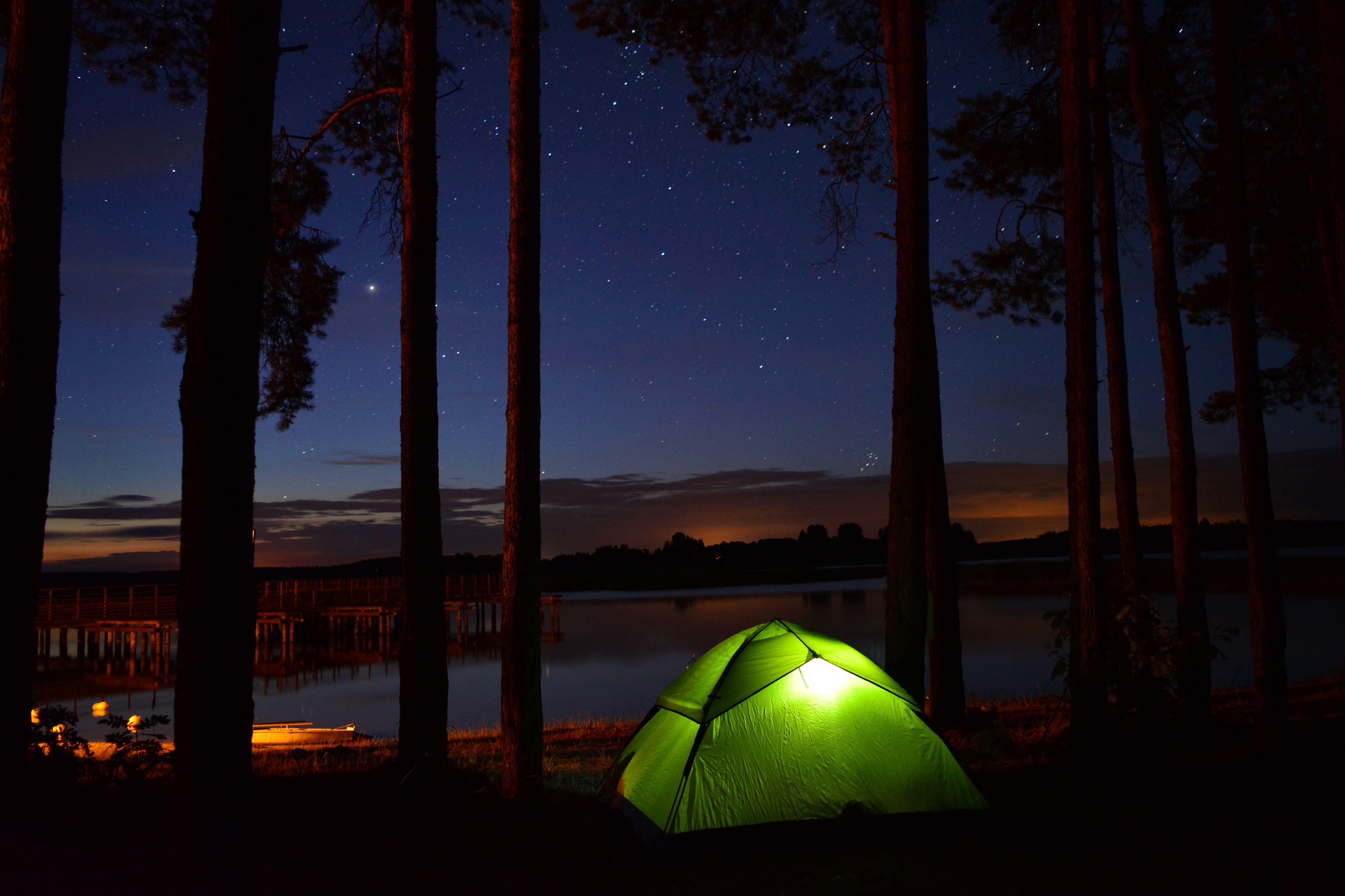 sky, 5K, camping, plant, illuminated, beauty in nature, night, tent, land, outdoors, tree, green color, space, scenics - nature, astronomy, tranquility, HD Wallpaper