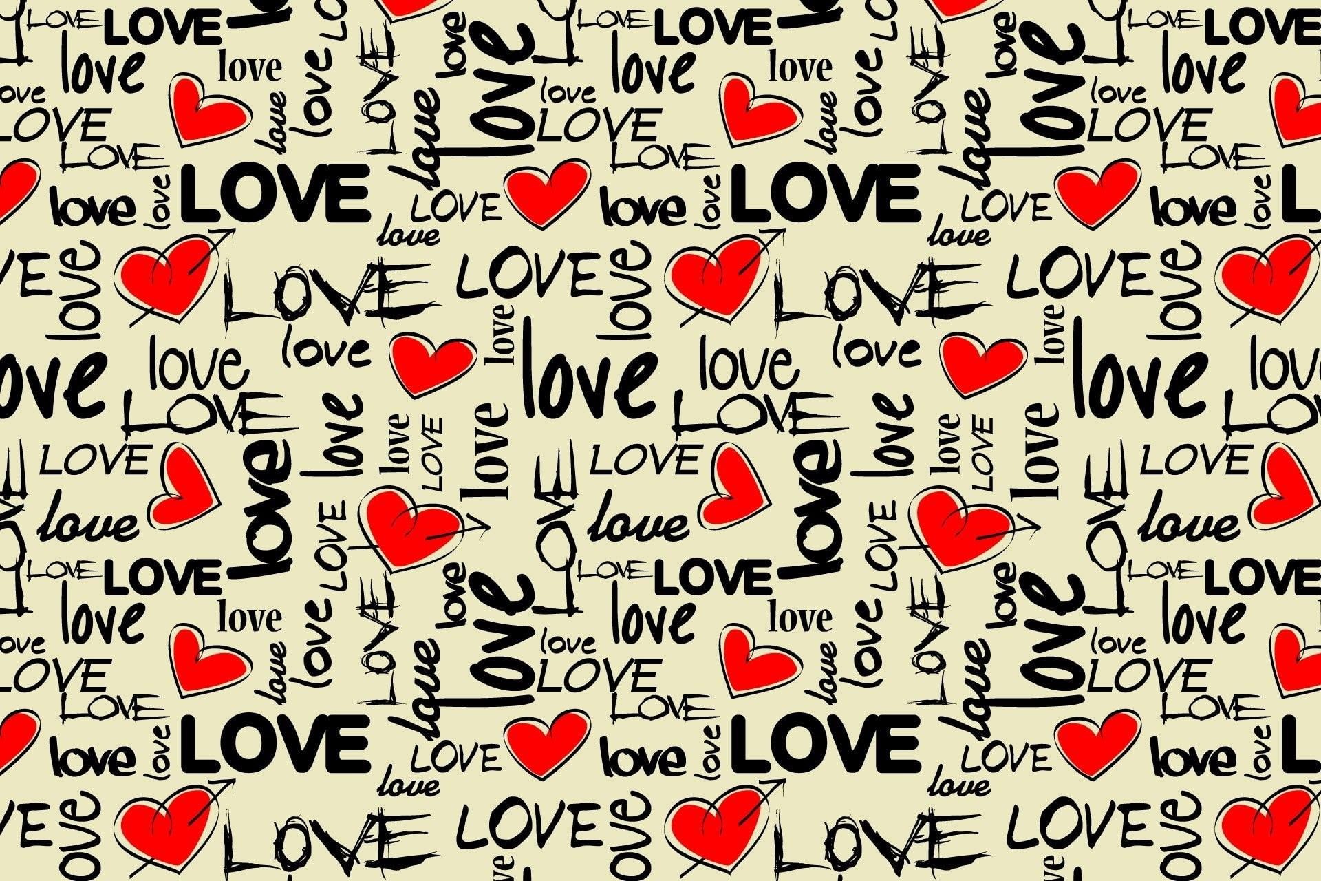 1080P, love, colorful, texture, heart, art, HD Wallpaper