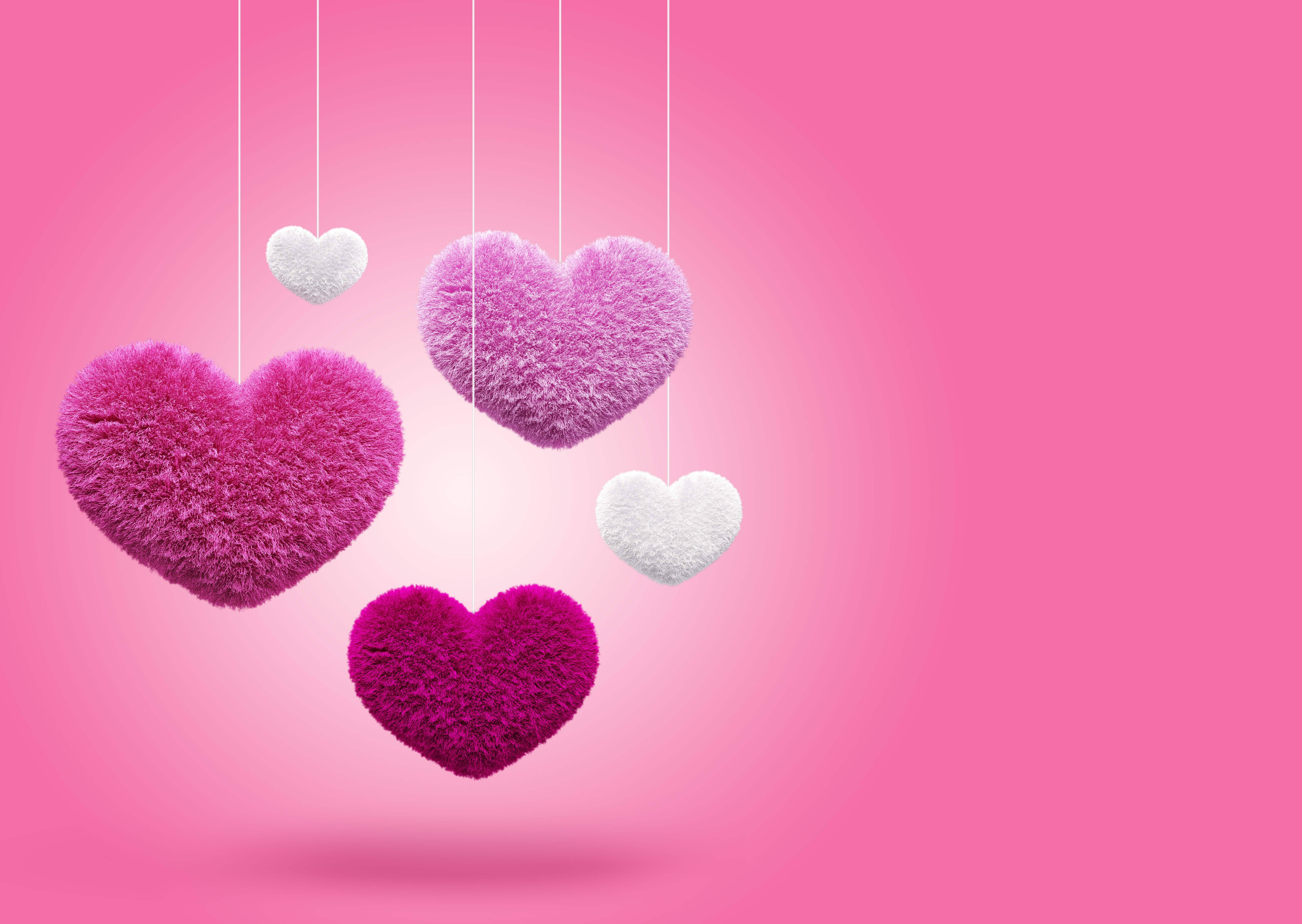 freshness, valentines Day - Holiday, abstract, hearts, close-up, flirting, figurines, five, studio shot, pink Color, dating, fluffy, symbol, group of objects, HD Wallpaper
