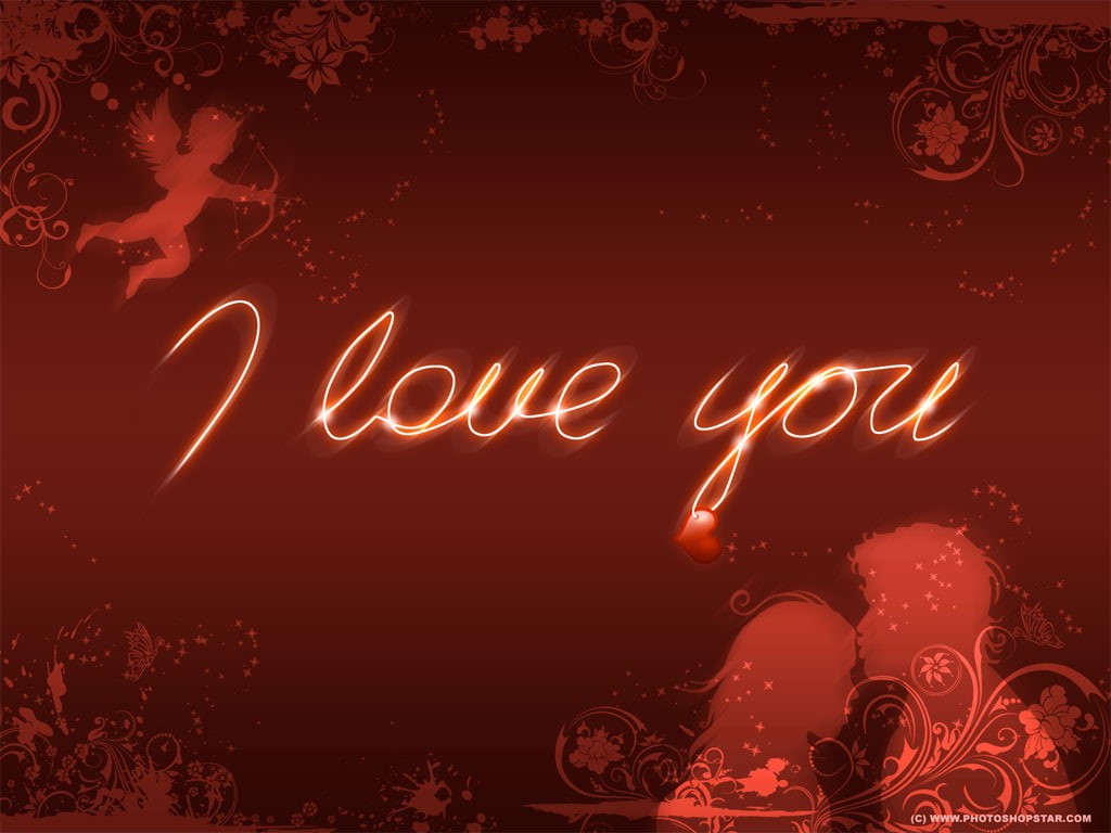 heart, design, love, art, 480P, boy, feelings, cupid, art design, red, romance, kiss, girl, HD Wallpaper