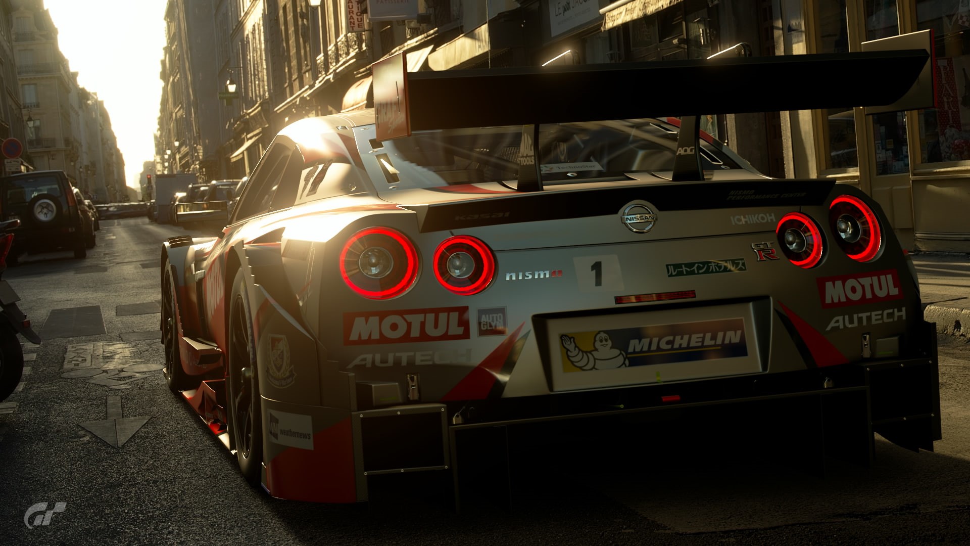 Gran Turismo, transportation, red, street, city, motor vehicle, architecture, day, car, mode of transportation, text, Gran Turismo Sport, outdoors, communication, HD Wallpaper