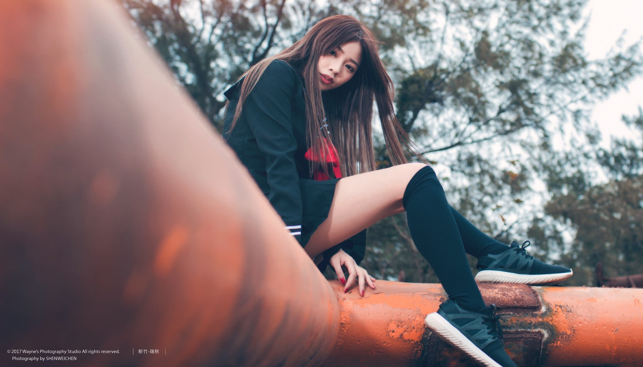 Asian, beautiful woman, schoolgirl uniform, day, selective focus, one person, lifestyles, brunette, teenager, women, hairstyle, three quarter length, adult, HD Wallpaper