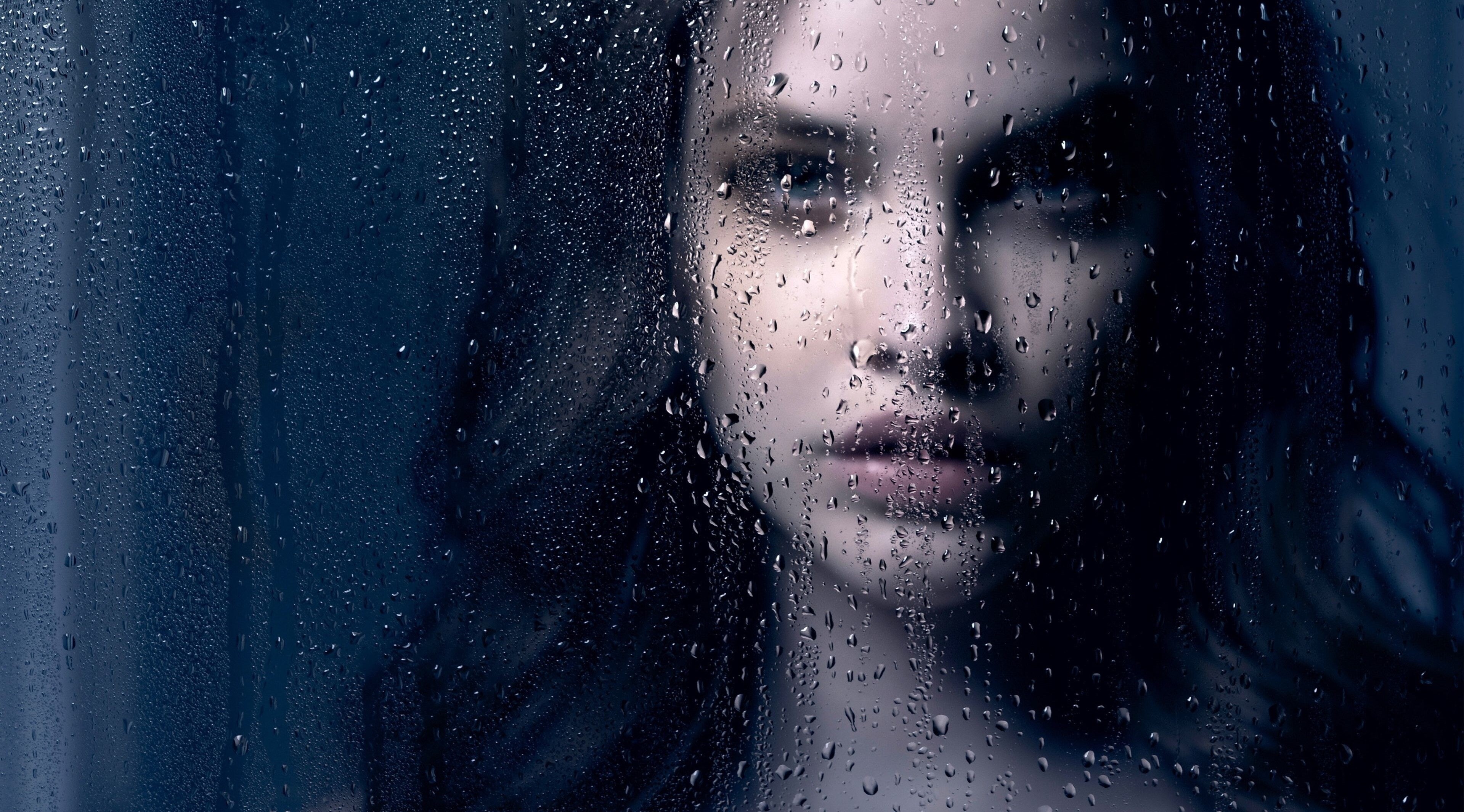 window, barbara palvin 4k ultra high definition, drop, body part, rain, wet, looking, raindrop, 4K, adult, young adult, glass - material, human face, front view, HD Wallpaper