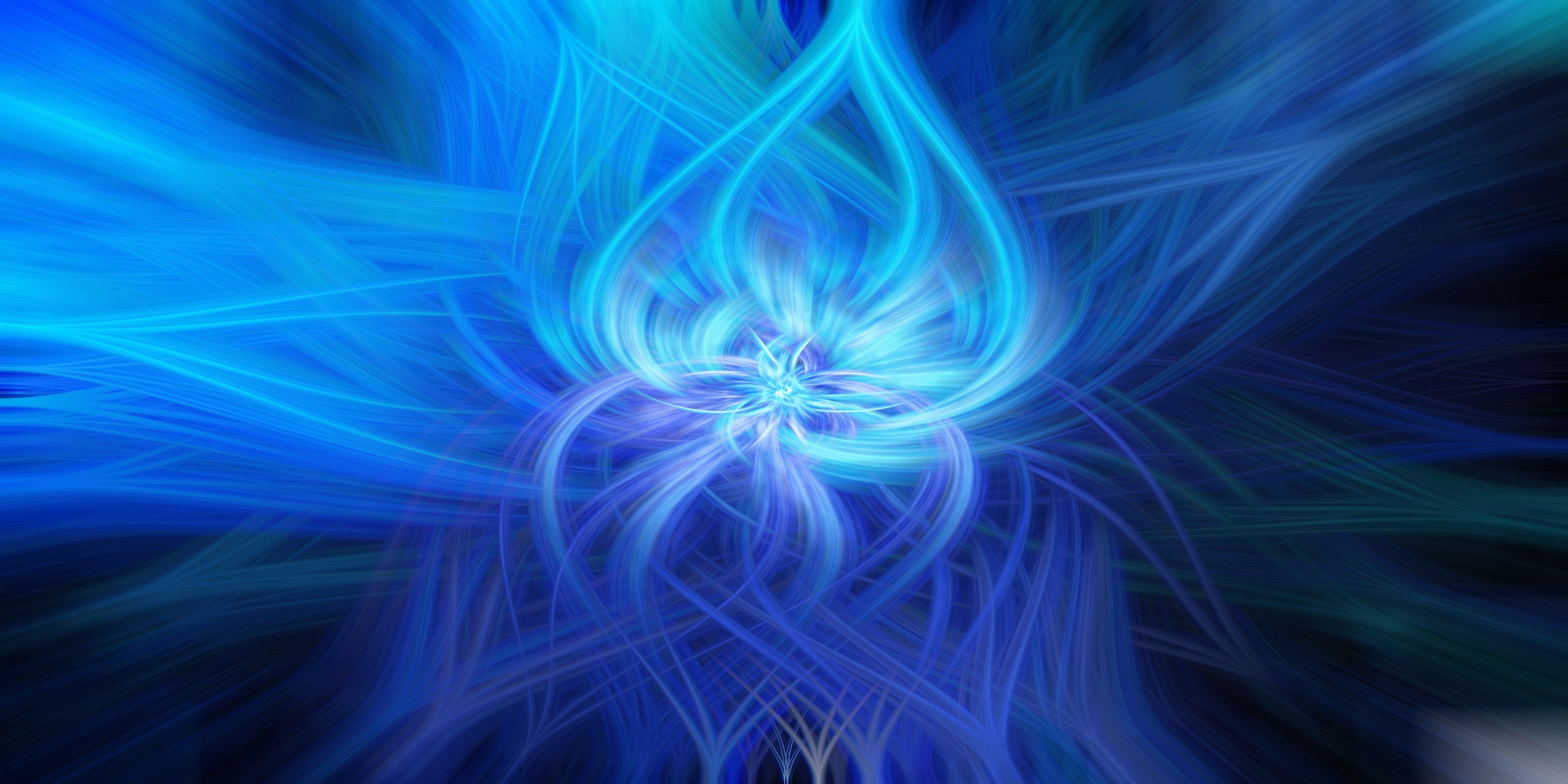 design element, light - natural phenomenon, blue, blue 4k high res, abstract, flowing, bright, illuminated, black background, 4K, design, full frame, close-up, HD Wallpaper