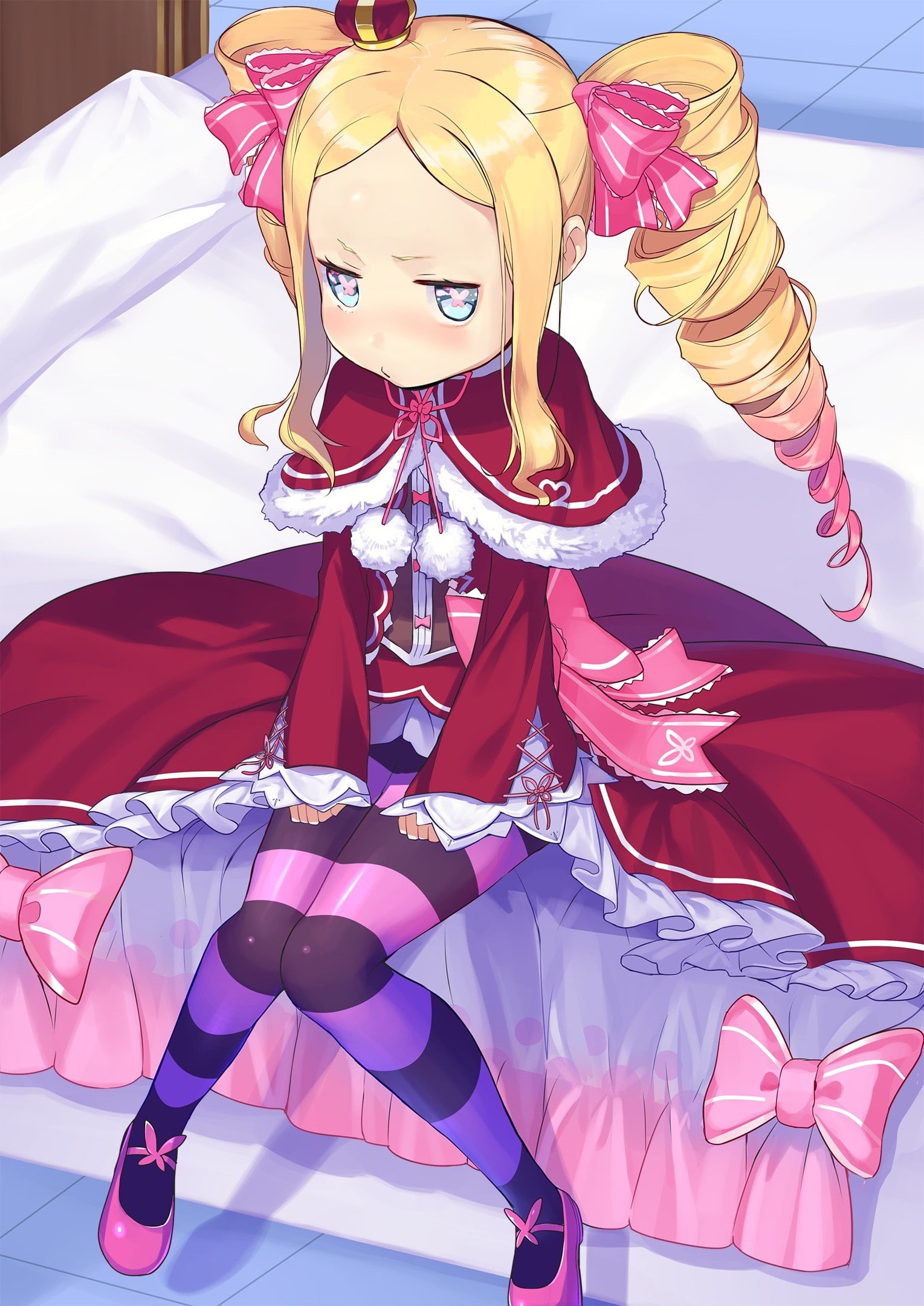 1080P, Re:Zero Kara Hajimeru Isekai Seikatsu, thigh-highs, Beatrice (Re: Zero), Phone HD Wallpaper