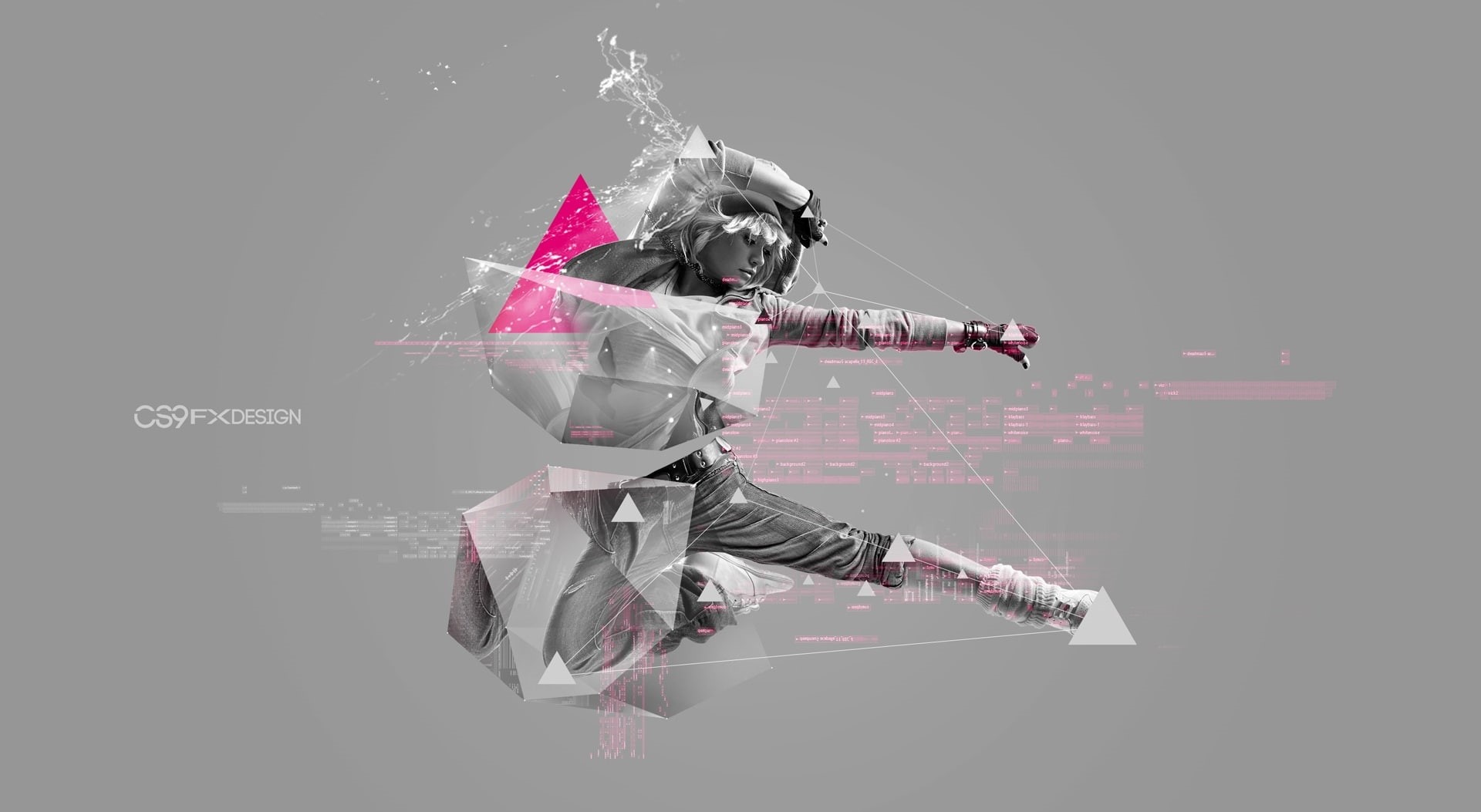 Artistic, skill, costume, adult, multiple exposure, digital composite, e, studio shot, polygon, nature, illustration, 3d abstract polygon  - e1, 1080P, HD Wallpaper