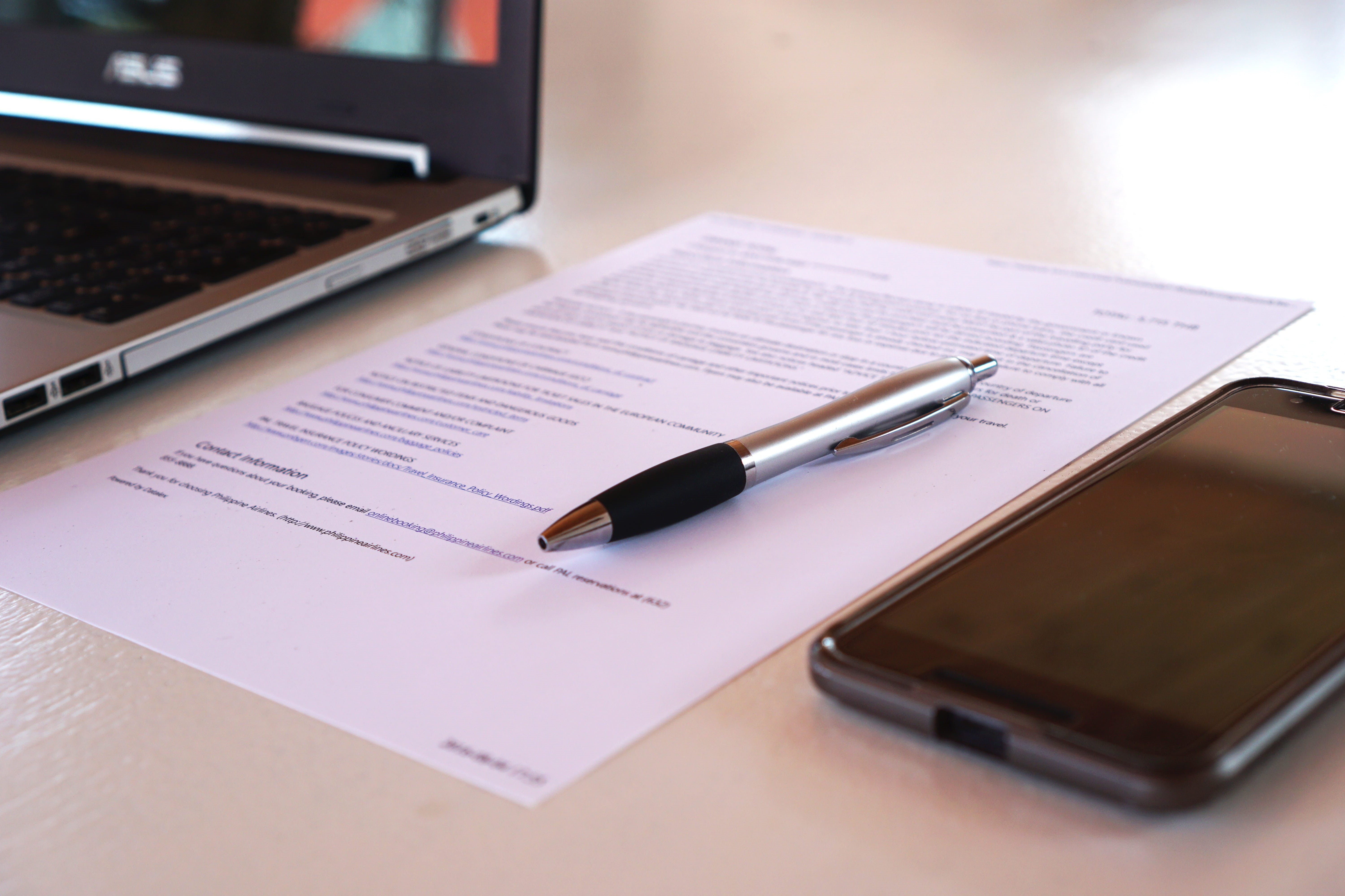 business, still life, Asus, work, table, agreement, phone, in the room, computer, desk, indoors, 5K, contract, printer, fountain pen, android, from home, HD Wallpaper
