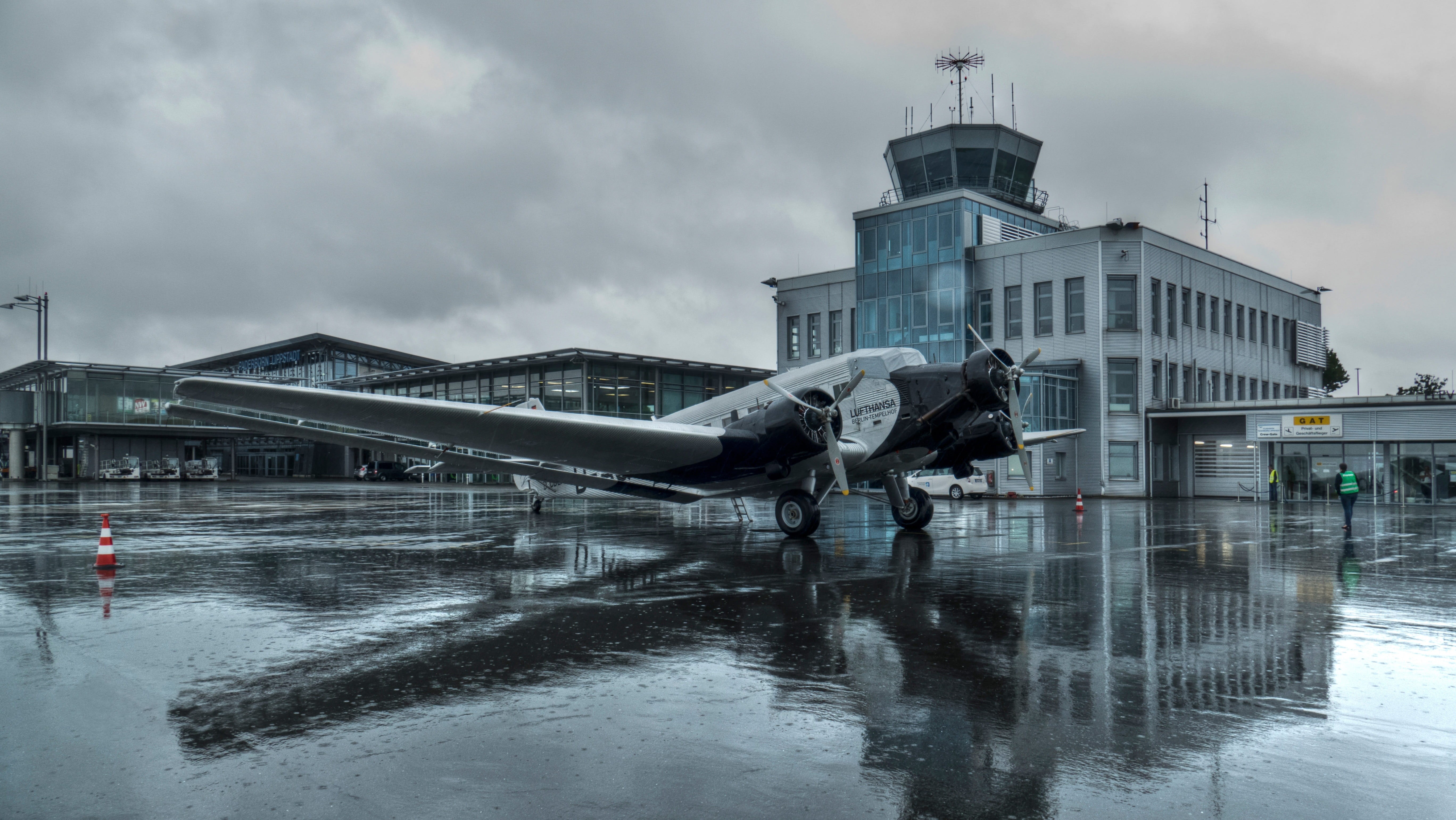 rain, old, nautical vessel, cloud - sky, junkers, outdoors, building exterior, 5K, water, transportation, ju 52, wanderlust, auntie ju, sky, mode of transportation, HD Wallpaper
