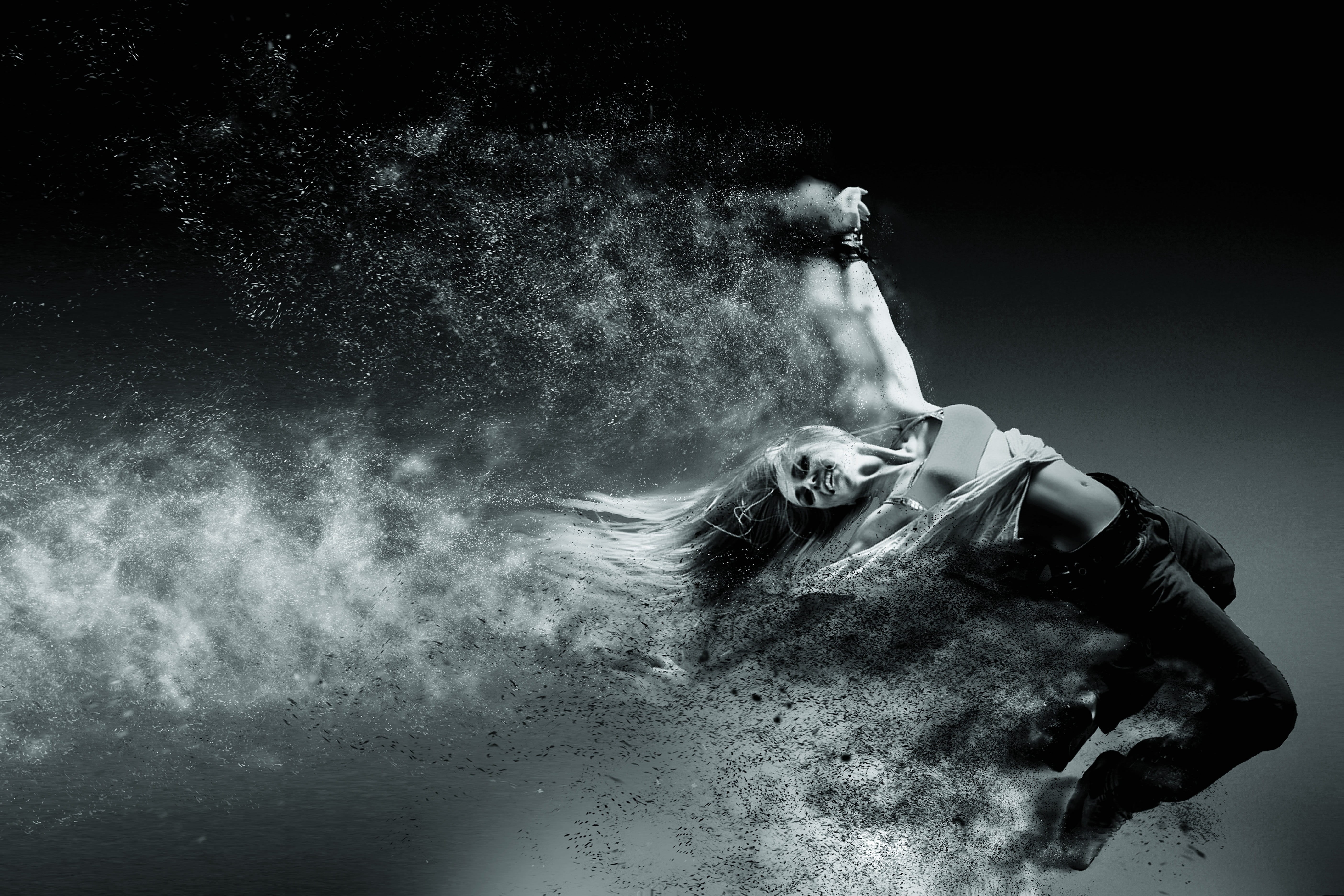 young women, only men, black and white, swimming, full length, nature, one person, motion, digital, woman, outdoors, one man only, underwater, women, 5K, HD Wallpaper