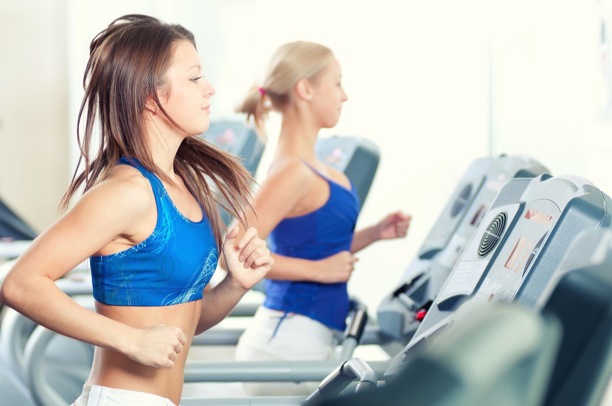 running, exercise machine, jogging, body conscious, gym, exercising, 1080P, sports clothing, side view, health club, sport, vitality, effort, treadmill, HD Wallpaper