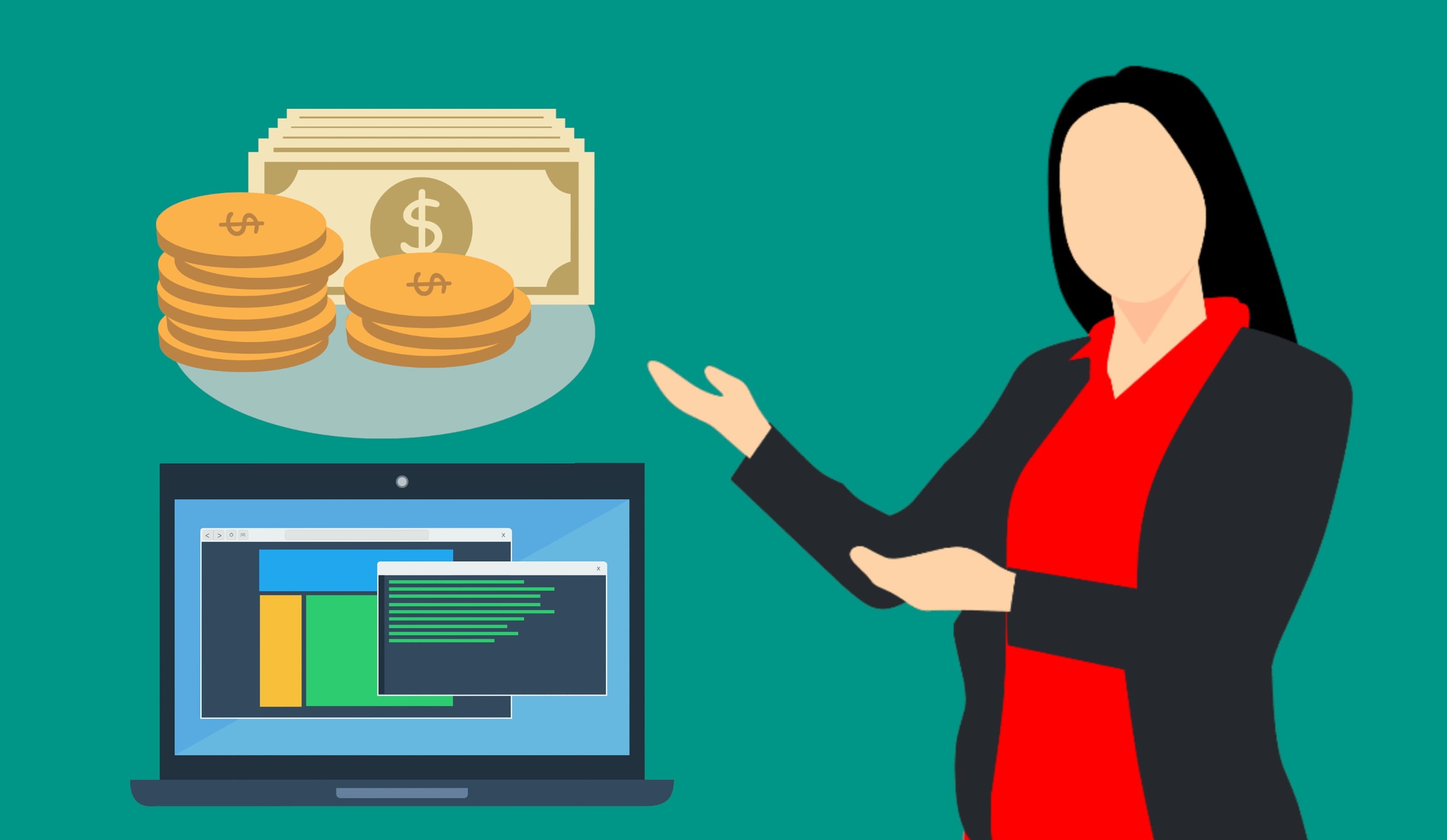 working, character, showing, cartoon, expertise, males, business, woman, computer, white collar worker, illustration, men, one person, idea, advertisement, HD Wallpaper