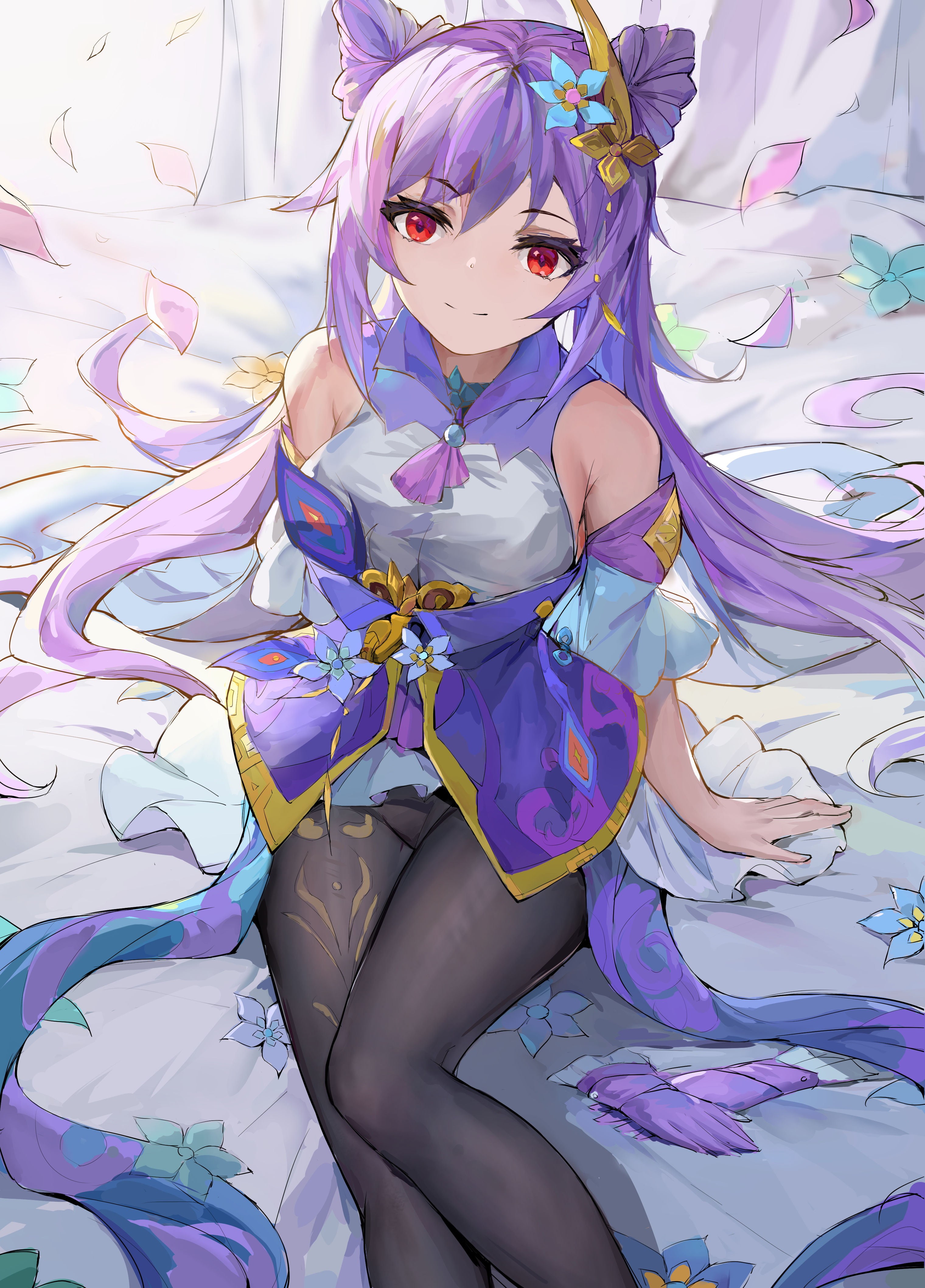 Genshin Impact, Yuxia, smiling, 4K, anime girls, keqing (genshin impact), Phone HD Wallpaper