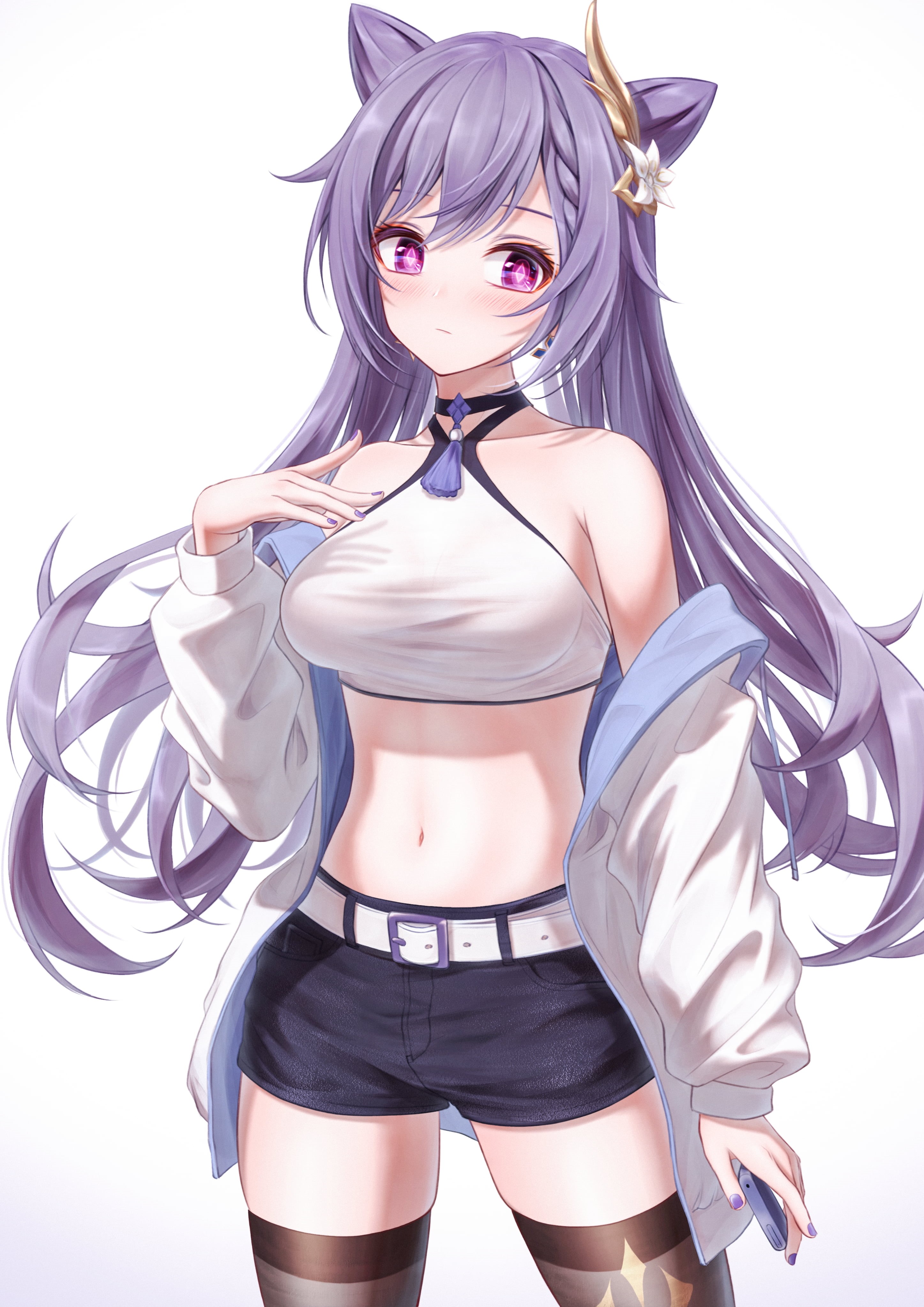 keqing (genshin impact), anime girls, Genshin Impact, 4K, Phone HD Wallpaper