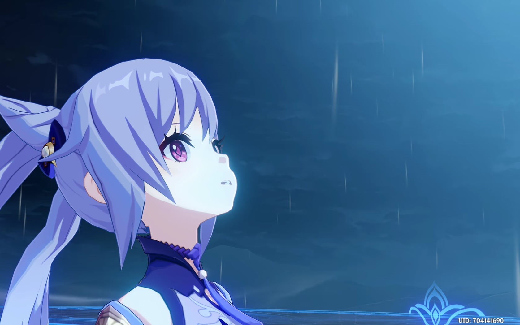 anime, 2D, 720P, keqing (genshin impact), night, Genshin Impact, purple hair, HD Wallpaper