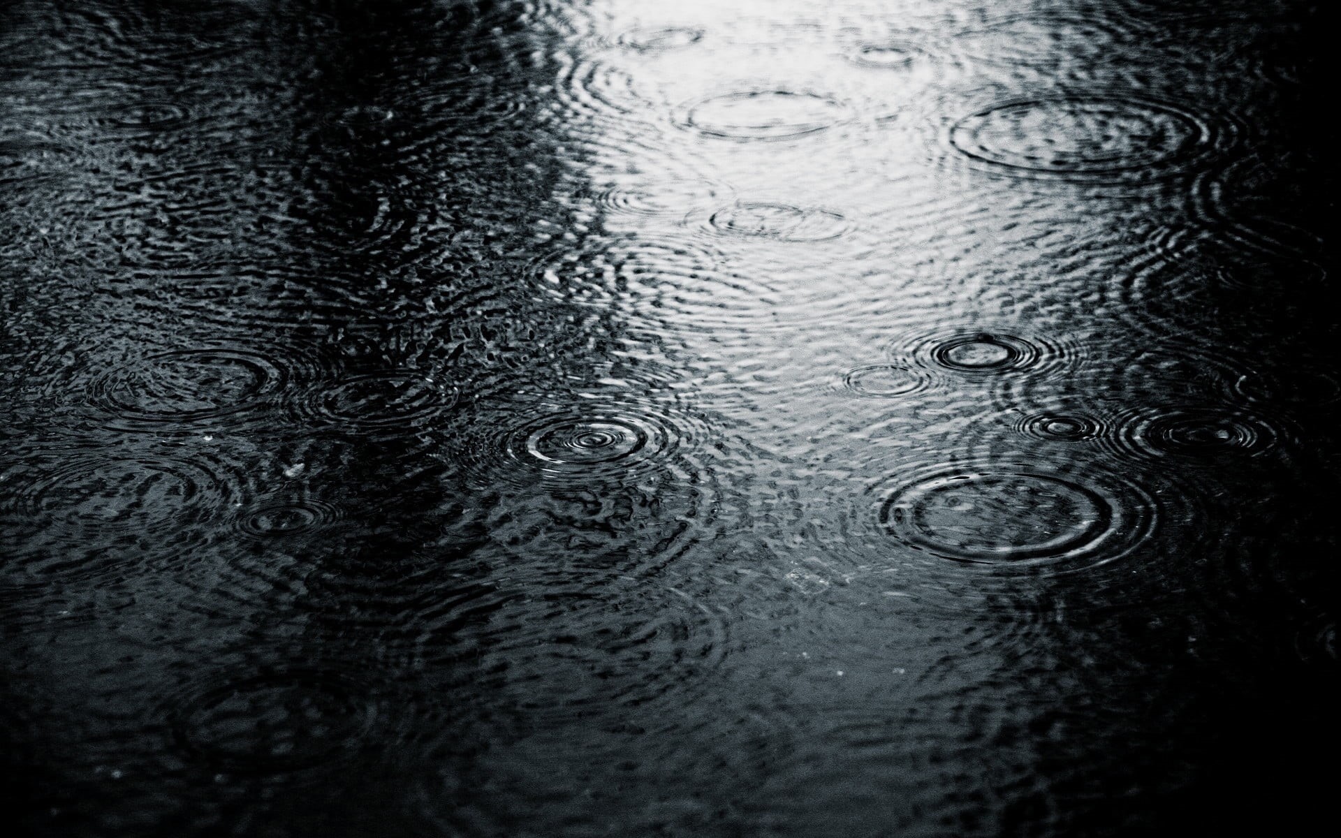 full frame, rain, raindrop, area, wet, rippled, photography, backgrounds, gray, high angle view, day, lake, 1080P, nature, black, outdoors, water drops, HD Wallpaper