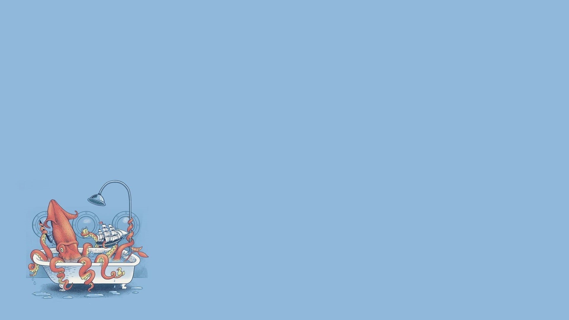indoors, animal, animal representation, table, mammal, blue background, day, representation, 1080P, nature, no people, studio shot, bathtub, fun, cold temperature, HD Wallpaper