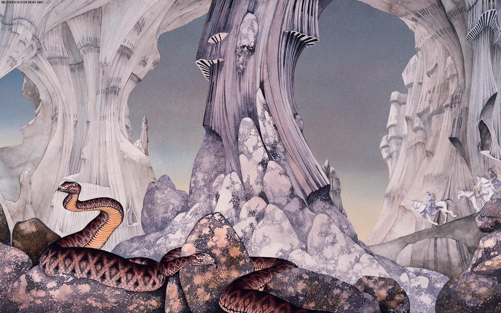 dean, animals, horses, Music, roger, snakes, covers, hd, classic, 720P, rocks, album, s, riding, relaye, cover, yes, path, art, HD Wallpaper
