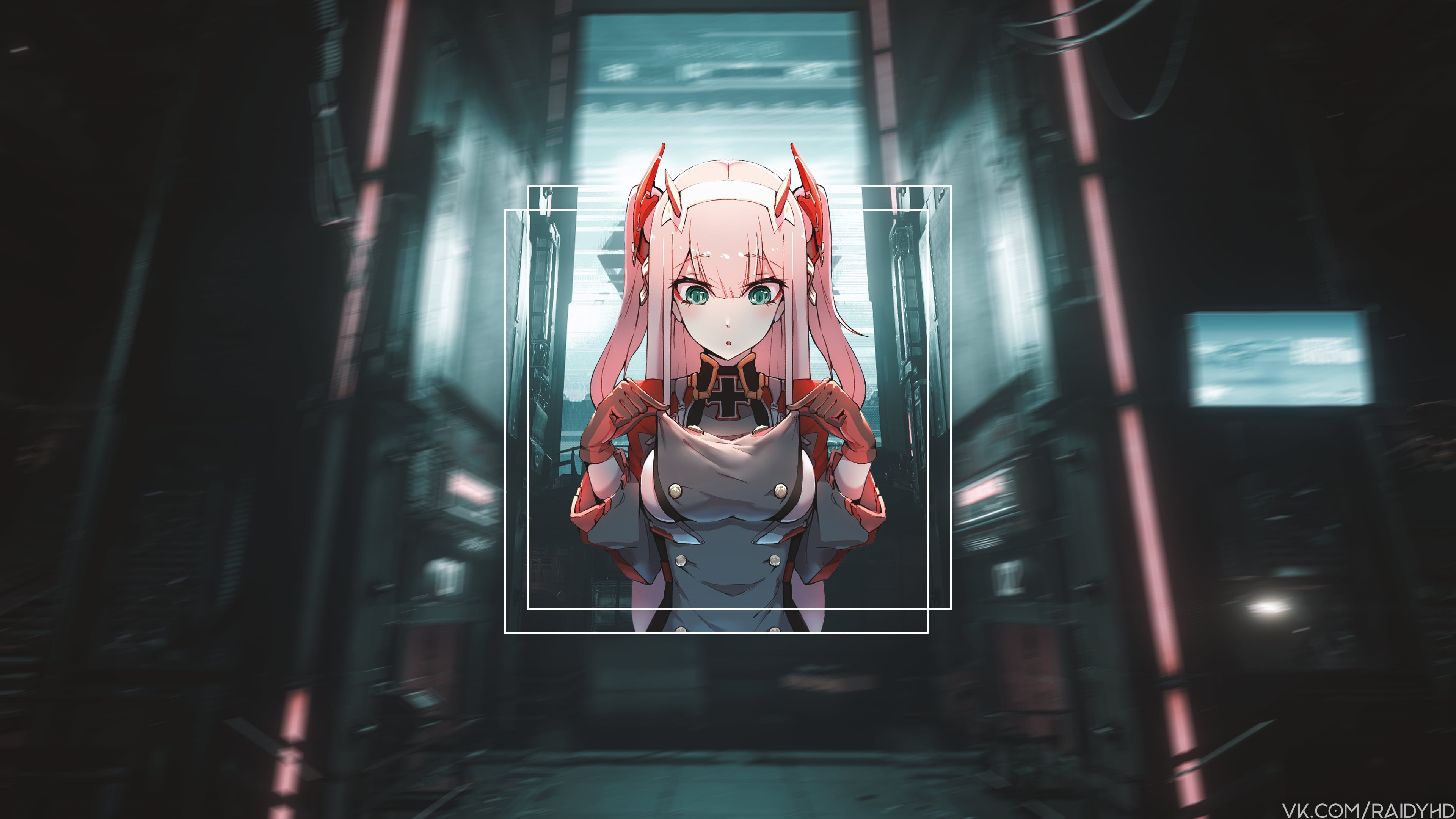 anime, anime girls, Zero Two (Darling in the FranXX), picture-in-picture, Code:002, 4K, Darling in the FranXX, HD Wallpaper