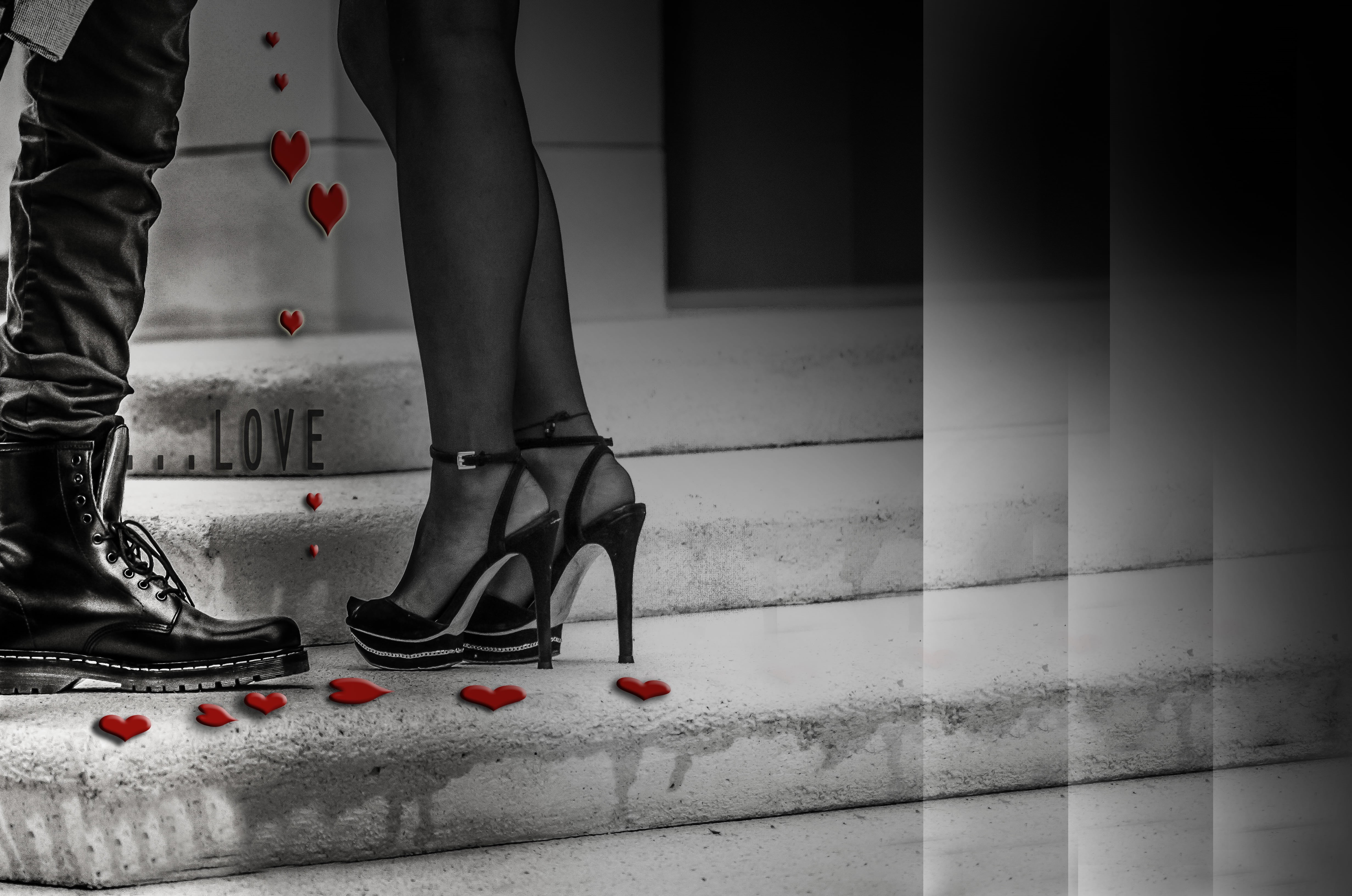 shoes, red, adult, fashion, beside, young adult, heeled, human foot, standing, shoe, women, human body part, human limb, wearing, boots, grayscale, man, HD Wallpaper