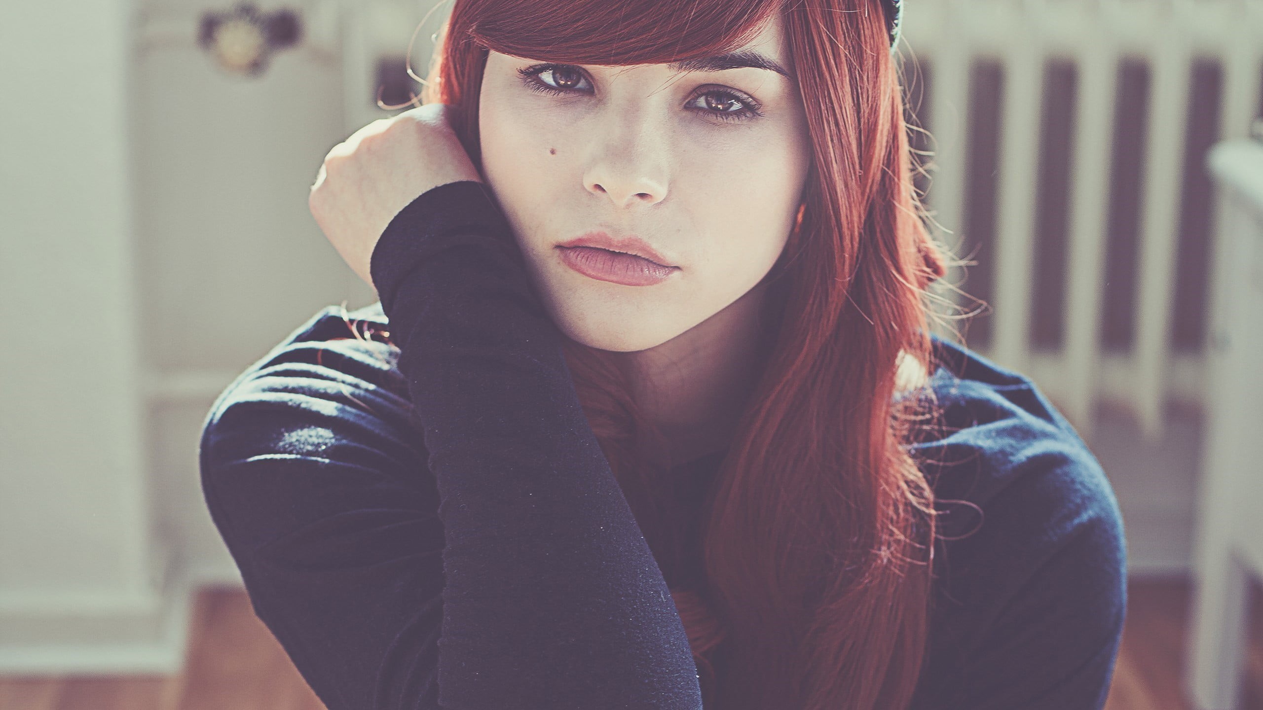 Julia Coldfront, one person, real people, beauty, hairstyle, lifestyles, readhead, headshot, young women, model, sleeved, redhead, brown hair, women, casual clothing, HD Wallpaper