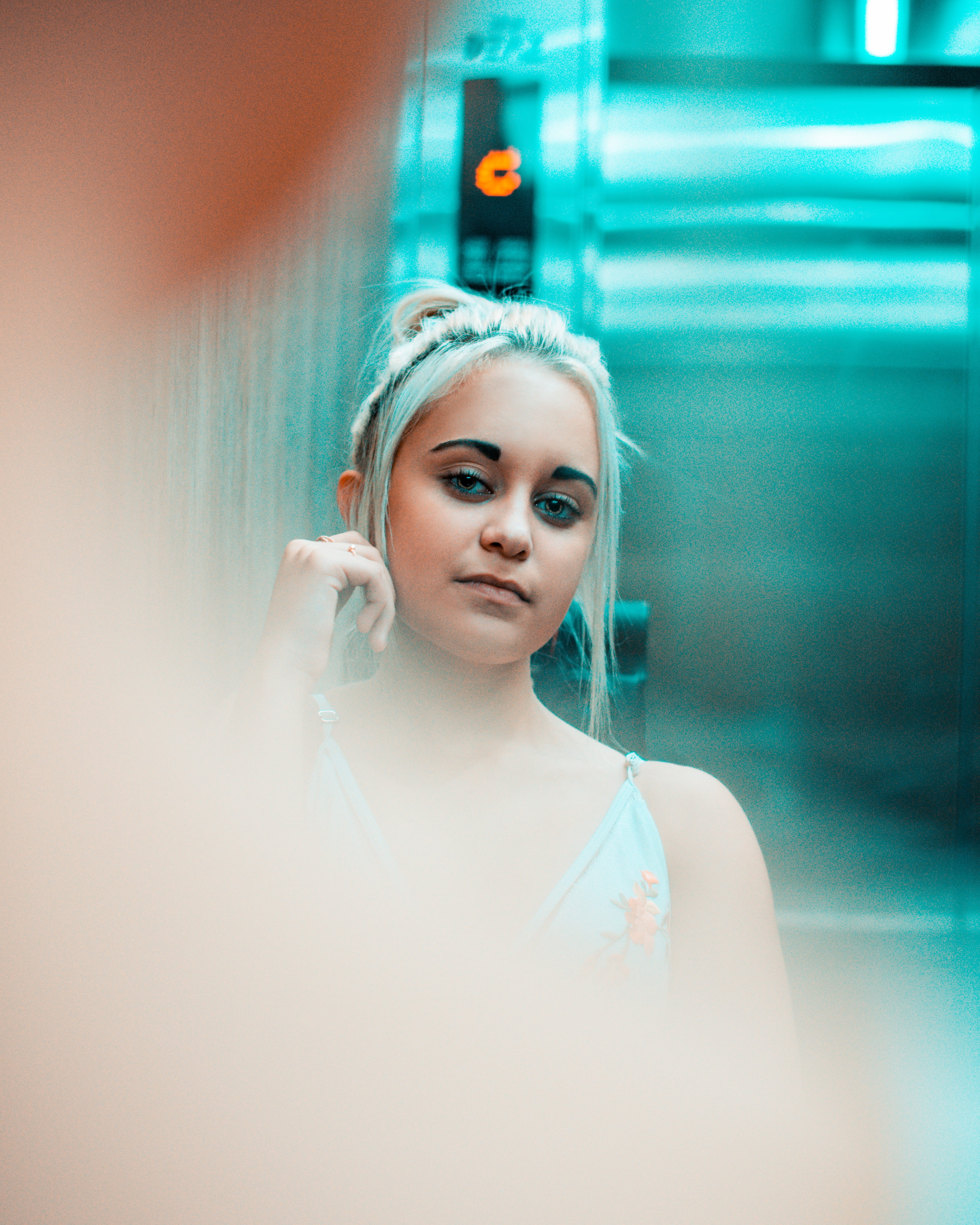 beauty, looking at camera, young adult, hairstyle, pose, indoors, attractive, 5K, human, waist up, dress, close-up, lips, pretty, girl, colors, front view, Phone HD Wallpaper