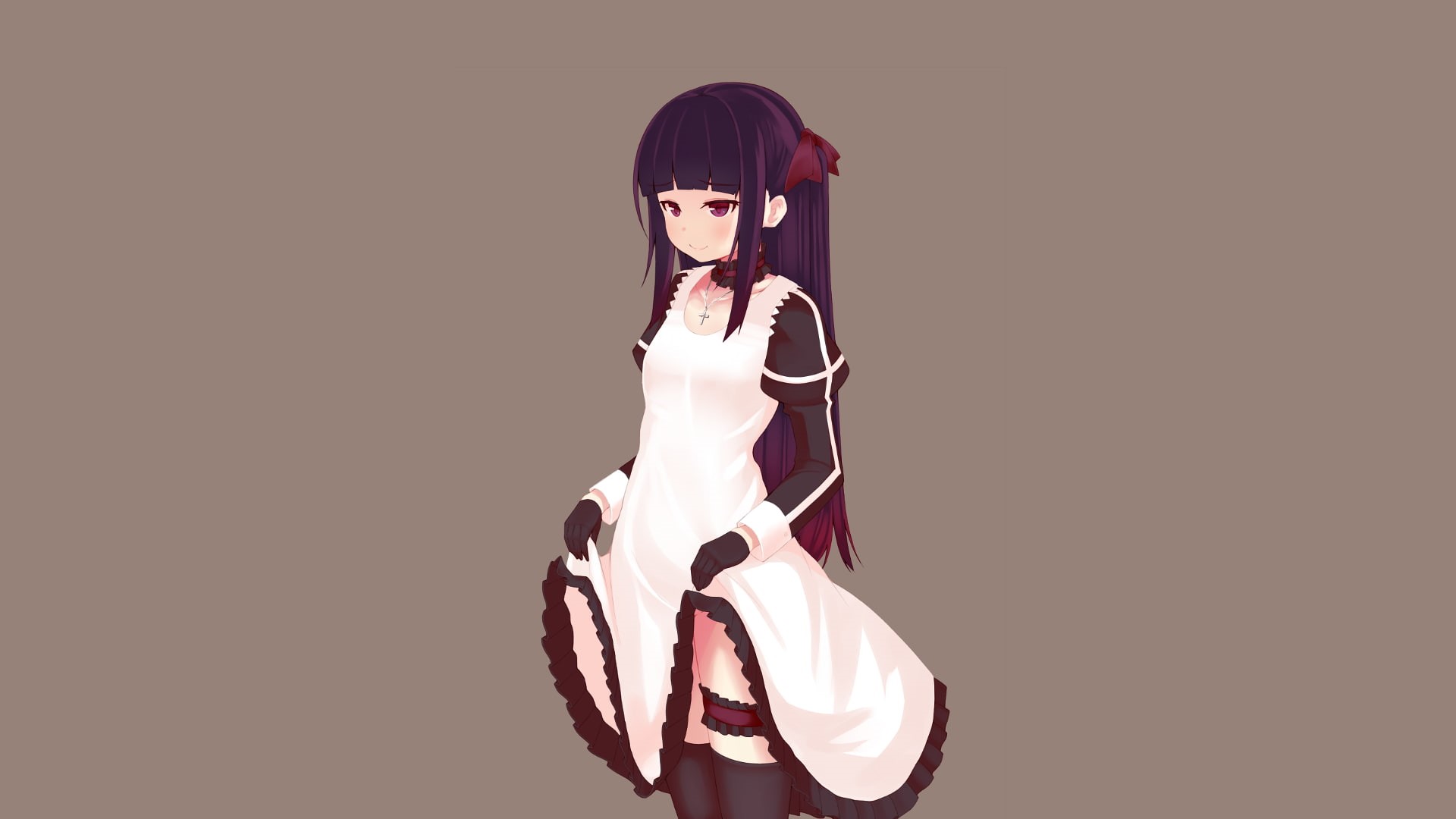 young women, anime, hair bows, standing, fashion, young adult, beautiful woman, studio shot, copy space, one person, Ore no Imouto ga Konnani Kawaii Wake ga Nai, HD Wallpaper