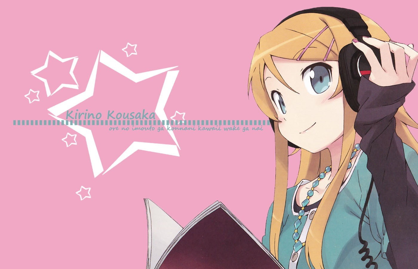 one person, kousaka, young adult, indoors, adult, art and craft, representation, headphones, young women, Ore no Imouto ga Konnani Kawaii Wake ga Nai, sign, HD Wallpaper
