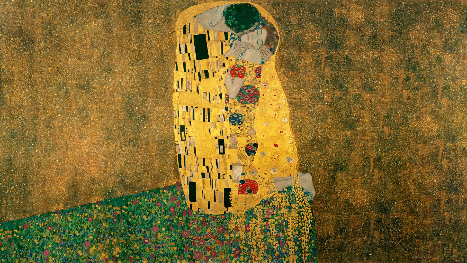1080P, Gustav Klimt, kissing, HD Wallpaper