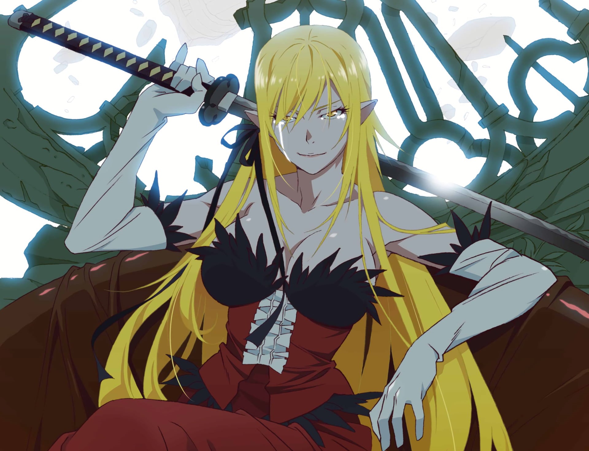 people, yellow, nature, clothing, outdoors, art and craft, Shinobu Oshino, Anime, group of people, low angle view, leisure activity, day, arts culture and entertainment, HD Wallpaper