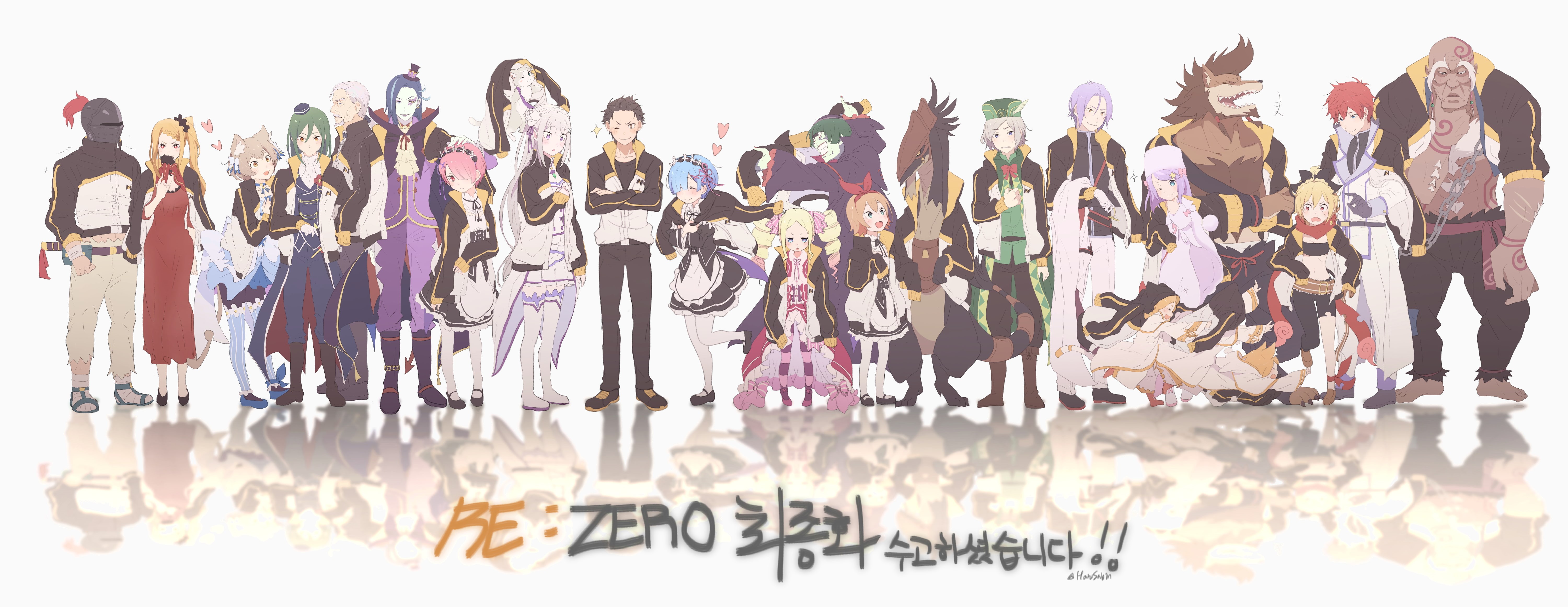 panoramic, men, excitement, young adult, 5K, males, Anime, teenager, females, adult, togetherness, large group of people, beatrice, crowd, community, natsuki subaru, HD Wallpaper