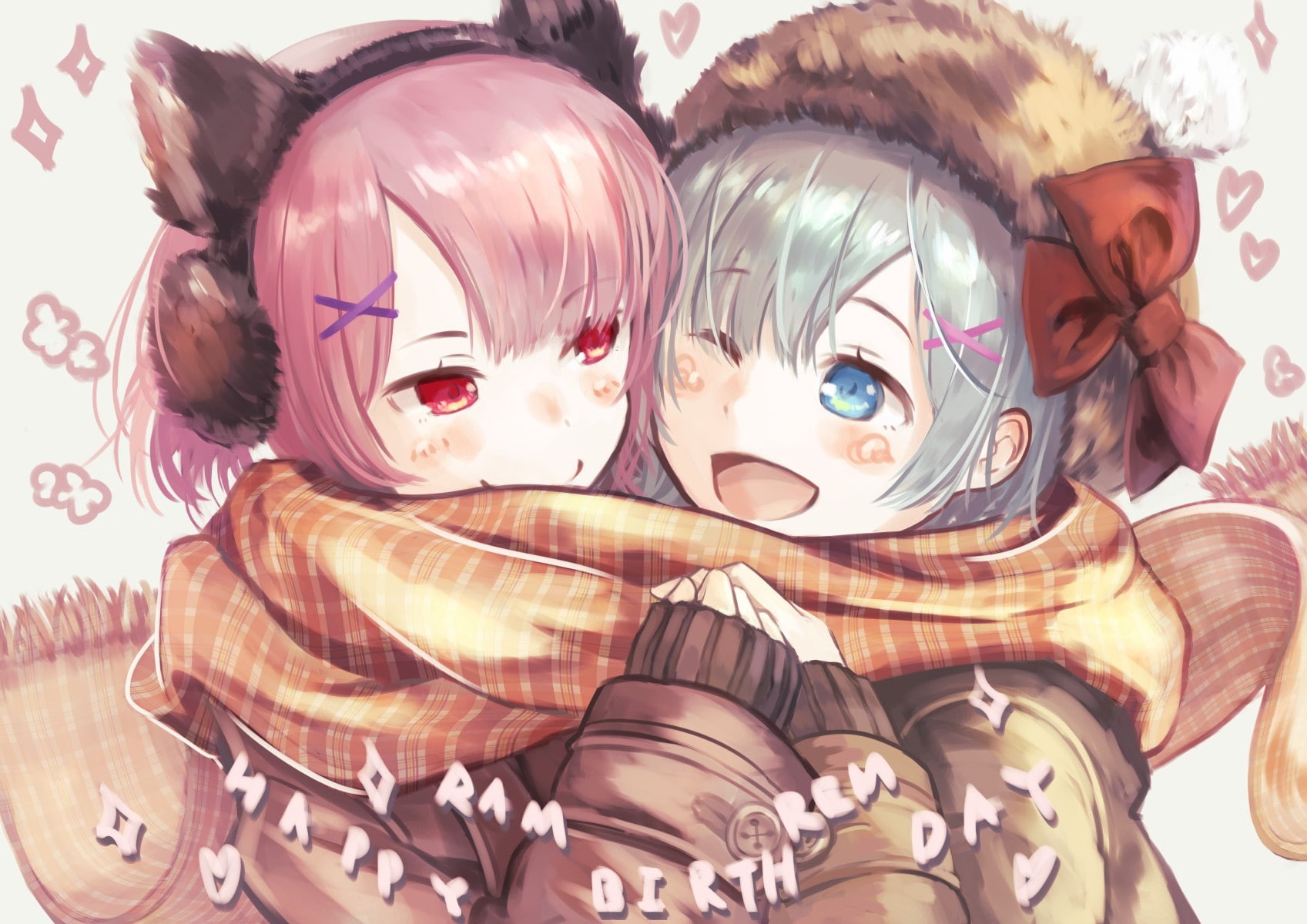 women, Re:Zero Kara Hajimeru Isekai Seikatsu, lifestyles, innocence, close-up, togetherness, people, portrait, Rem (Re: Zero), childhood, representation, HD Wallpaper