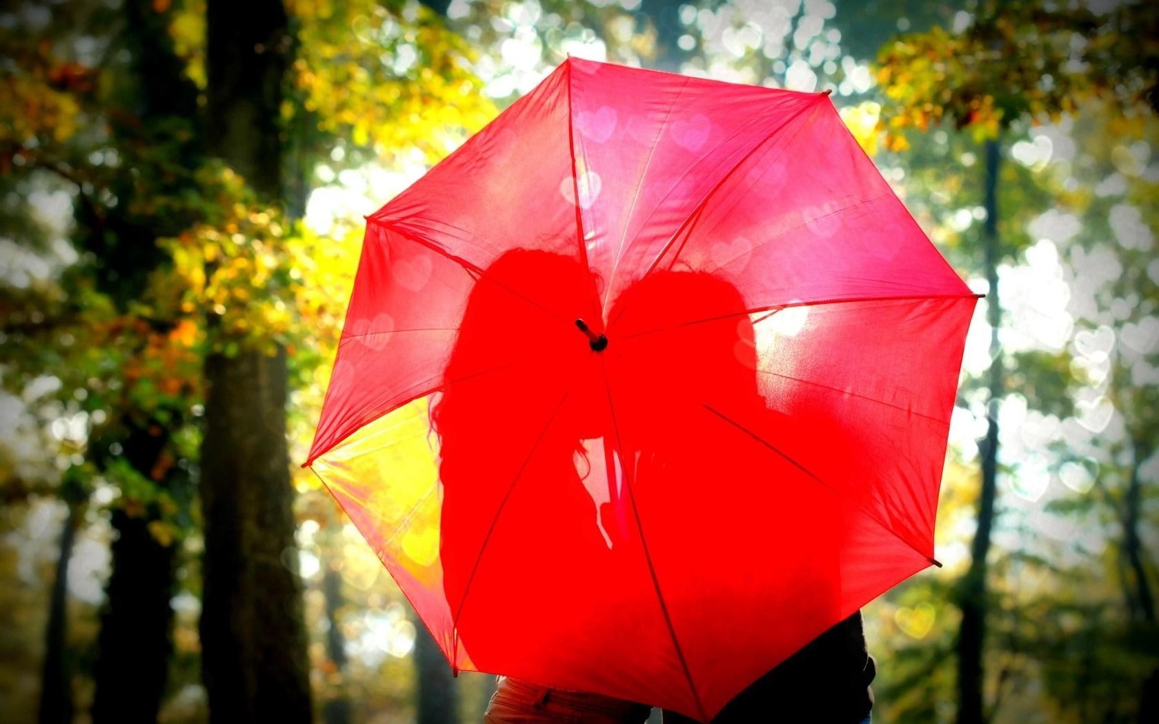 kiss, mood, girl, love, man, 720P, couple, umbrella, HD Wallpaper