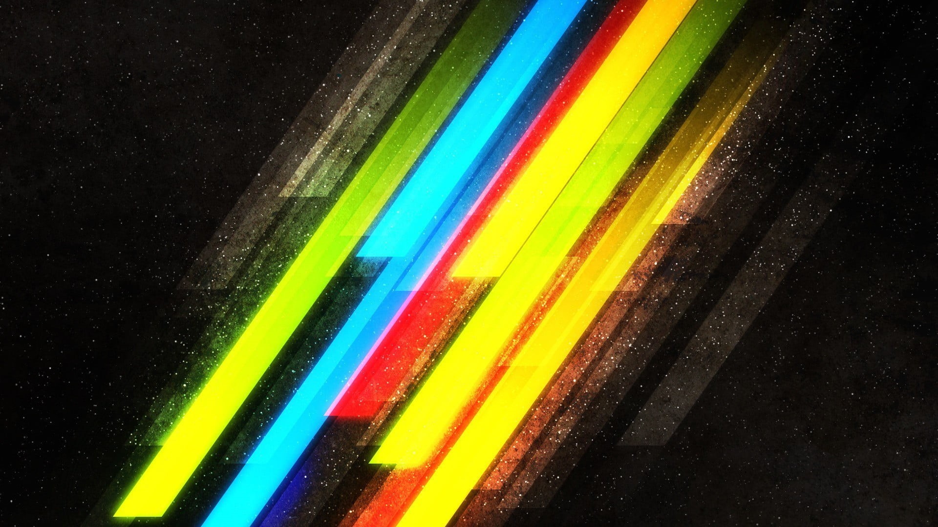 side by side, colorful, art and craft, table, flag, blue, rainbow, indoors, no people, 1080P, multi colored, lines, rainbows, close-up, digital art, yellow, HD Wallpaper