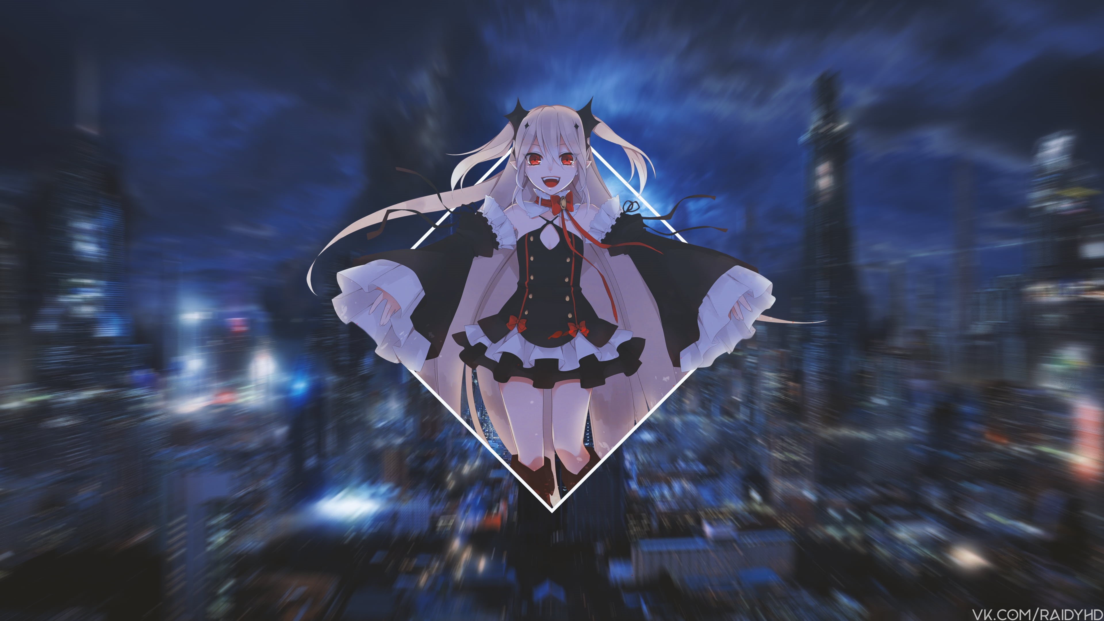Owari No Seraph, picture-in-picture, anime girls, Krul Tepes, anime, 4K, HD Wallpaper