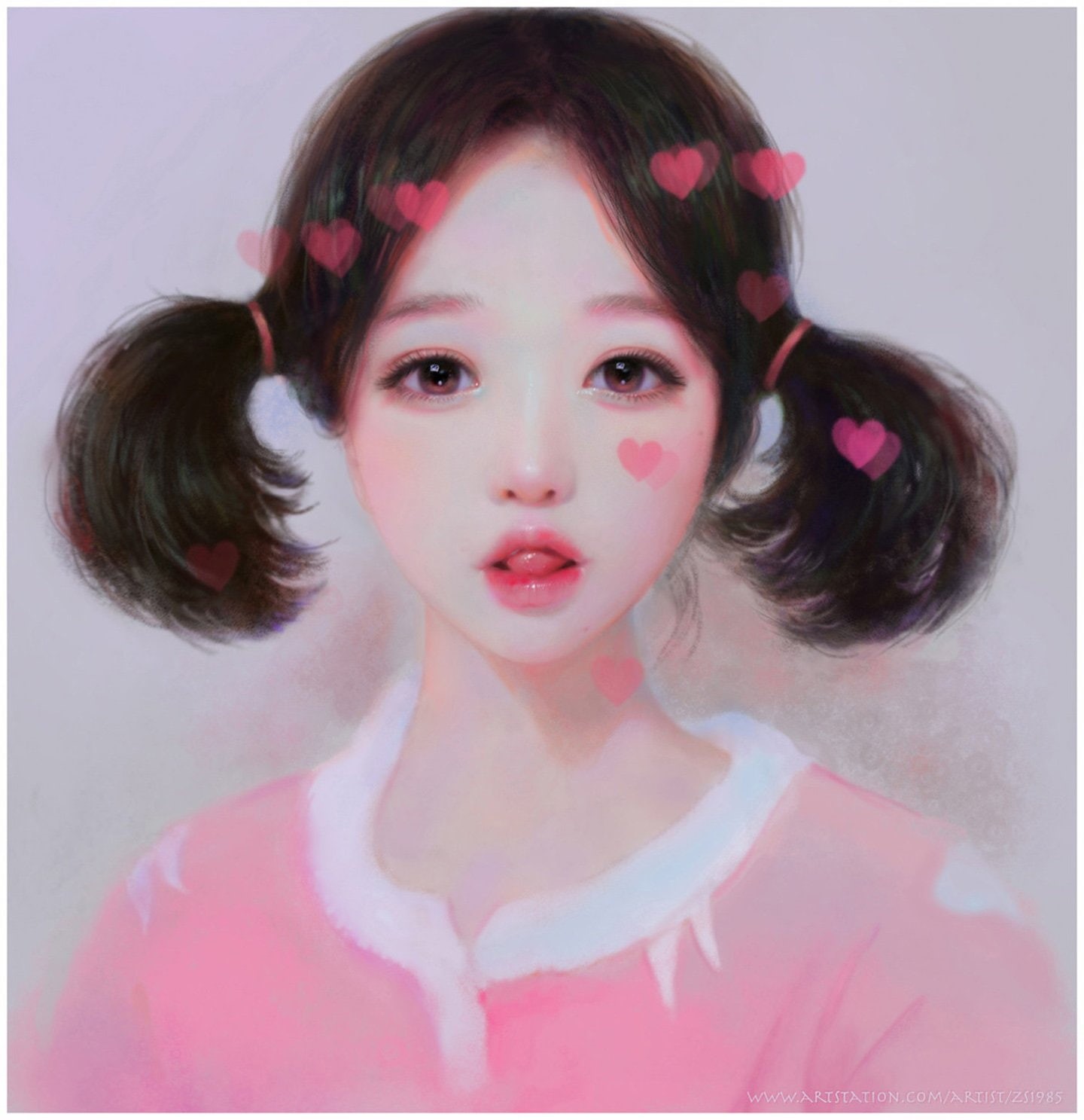 pink-baby, original, fantasy, ruoxin, beautiful, zhang, woman, artstation, illustration, 720P, Phone HD Wallpaper