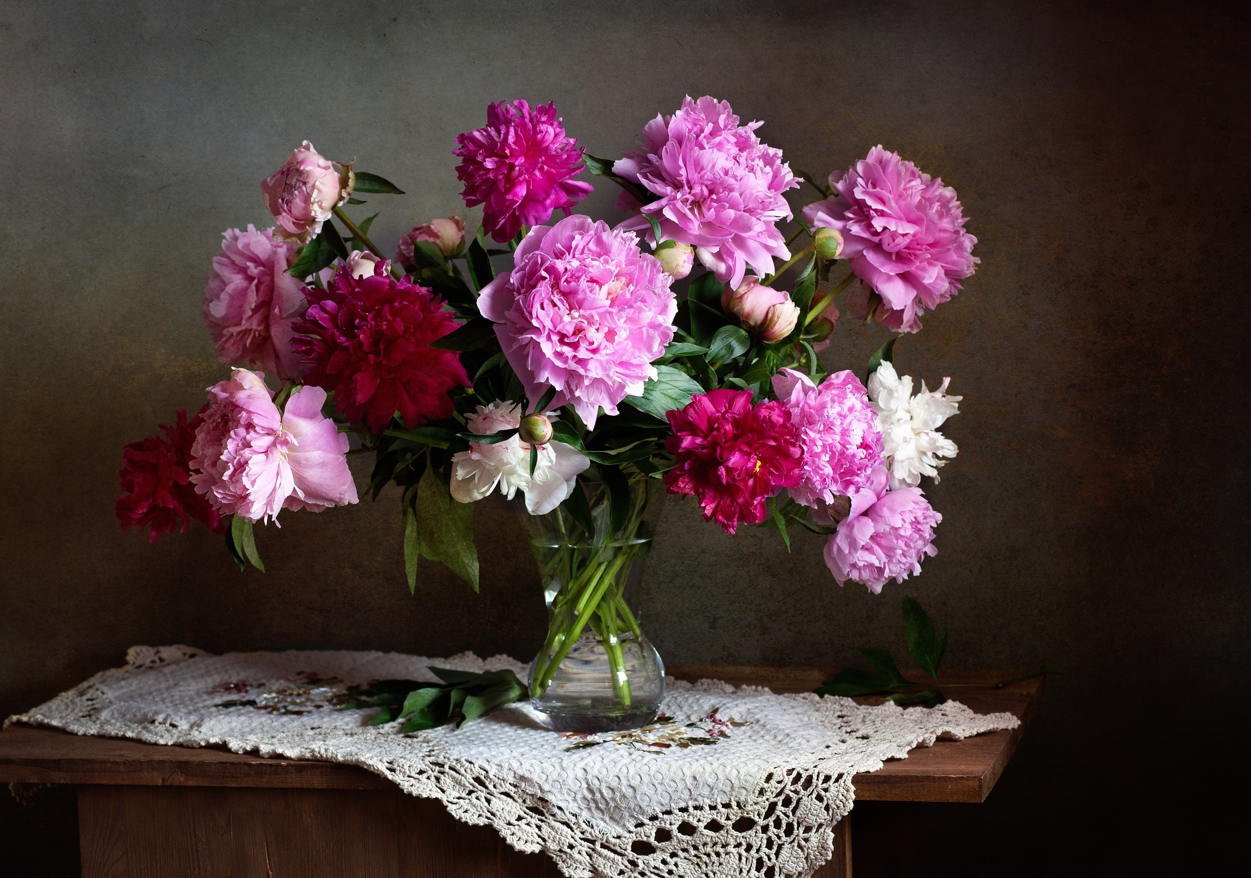 still life, bouquet, peonies, 1080P, HD Wallpaper
