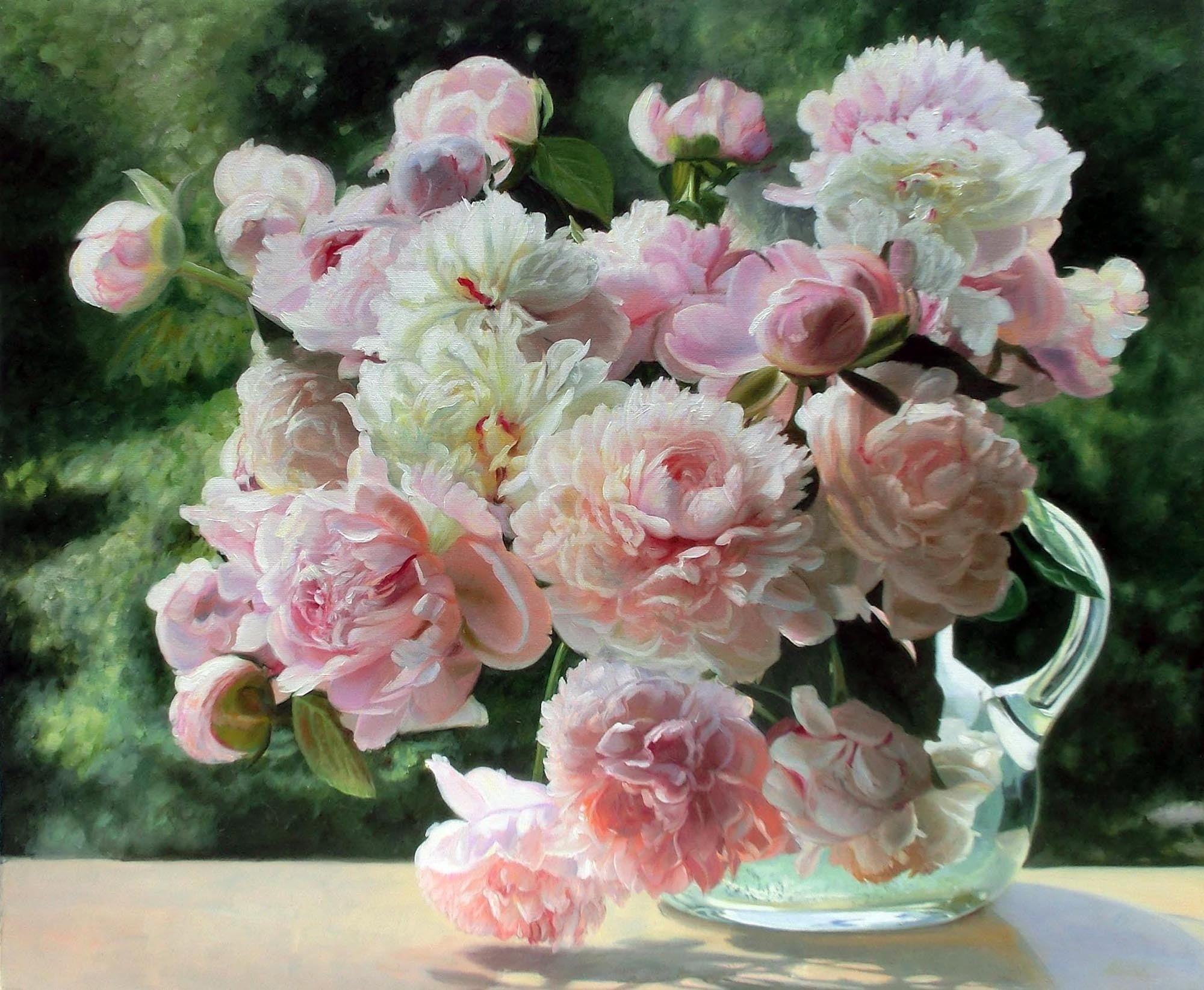 vulnerability, rose - Flower, picture, flowering plant, multi Colored, peony, peonies, Zbigniew Kopania, bunch of flowers, gift, 1080P, nature, pink, petaled, HD Wallpaper