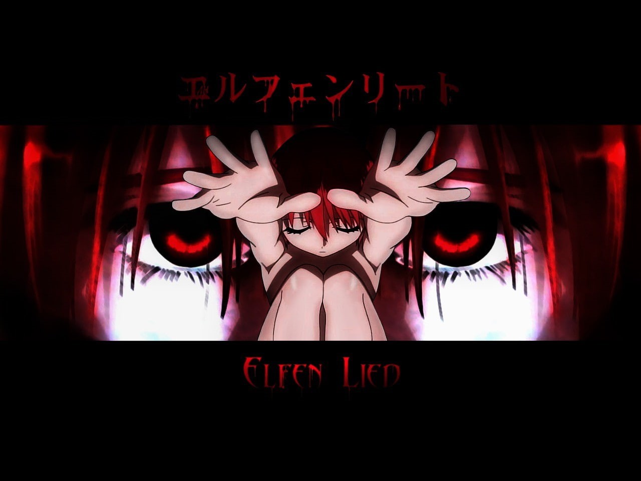 headshot, front view, real people, body part, communication, nightlife, 720P, illuminated, elfen lied anime anime girls pink hair red eyes lucy nyu, young adult, HD Wallpaper