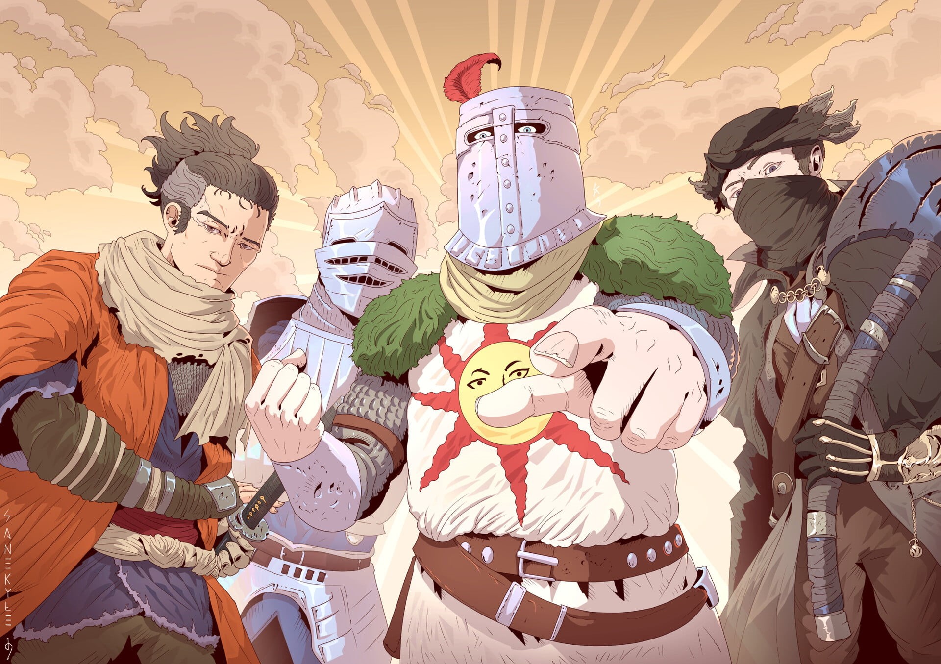 Crossover, 1080P, Solaire of Astora, Video Game, Sekiro (Sekiro), HD Wallpaper