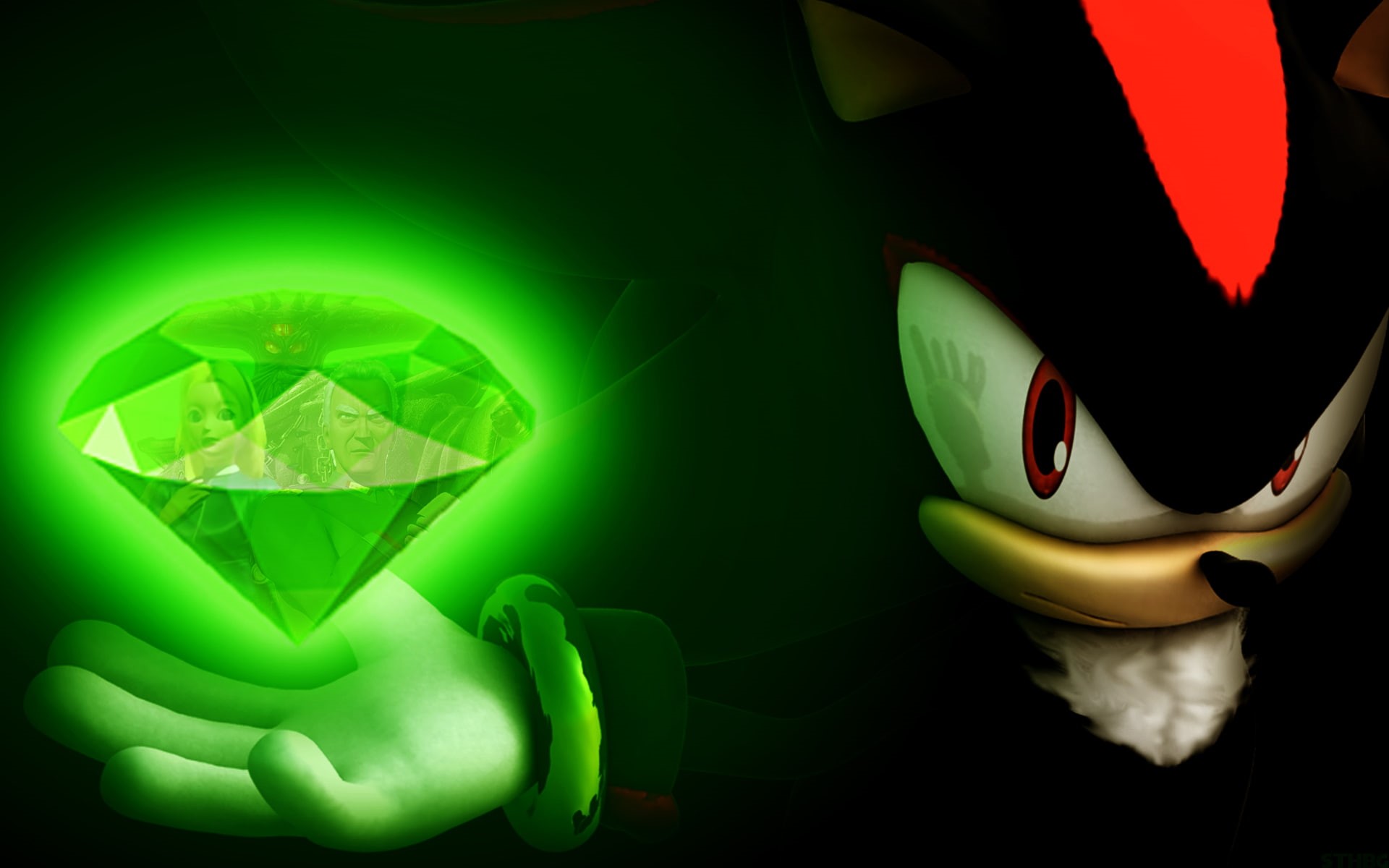 Sonic the Hedgehog, human representation, close-up, communication, green color, reflection, no people, light, glowing, video games, high angle view, mode of transportation, HD Wallpaper