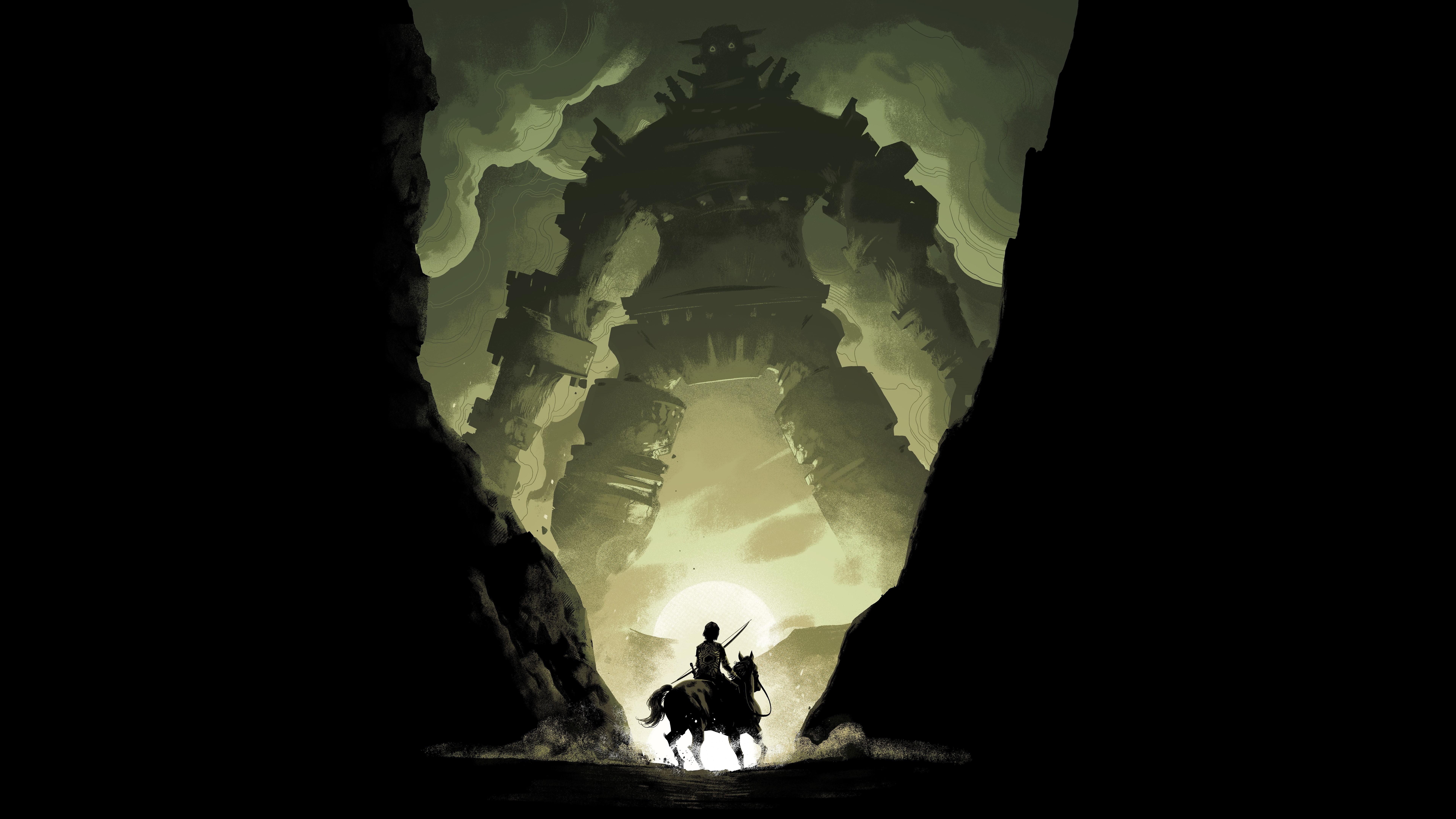 Giant, 8K, horse, Shadow Of The Colossus, artwork, video games, HD Wallpaper