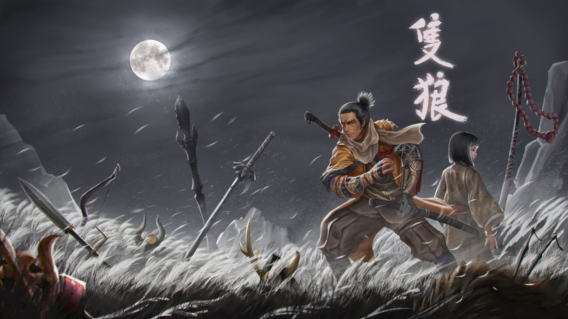 Warrior, Video Game, Sword, 1080P, Katana, Night, Full Moon, Sekiro: Shadows Die Twice, HD Wallpaper