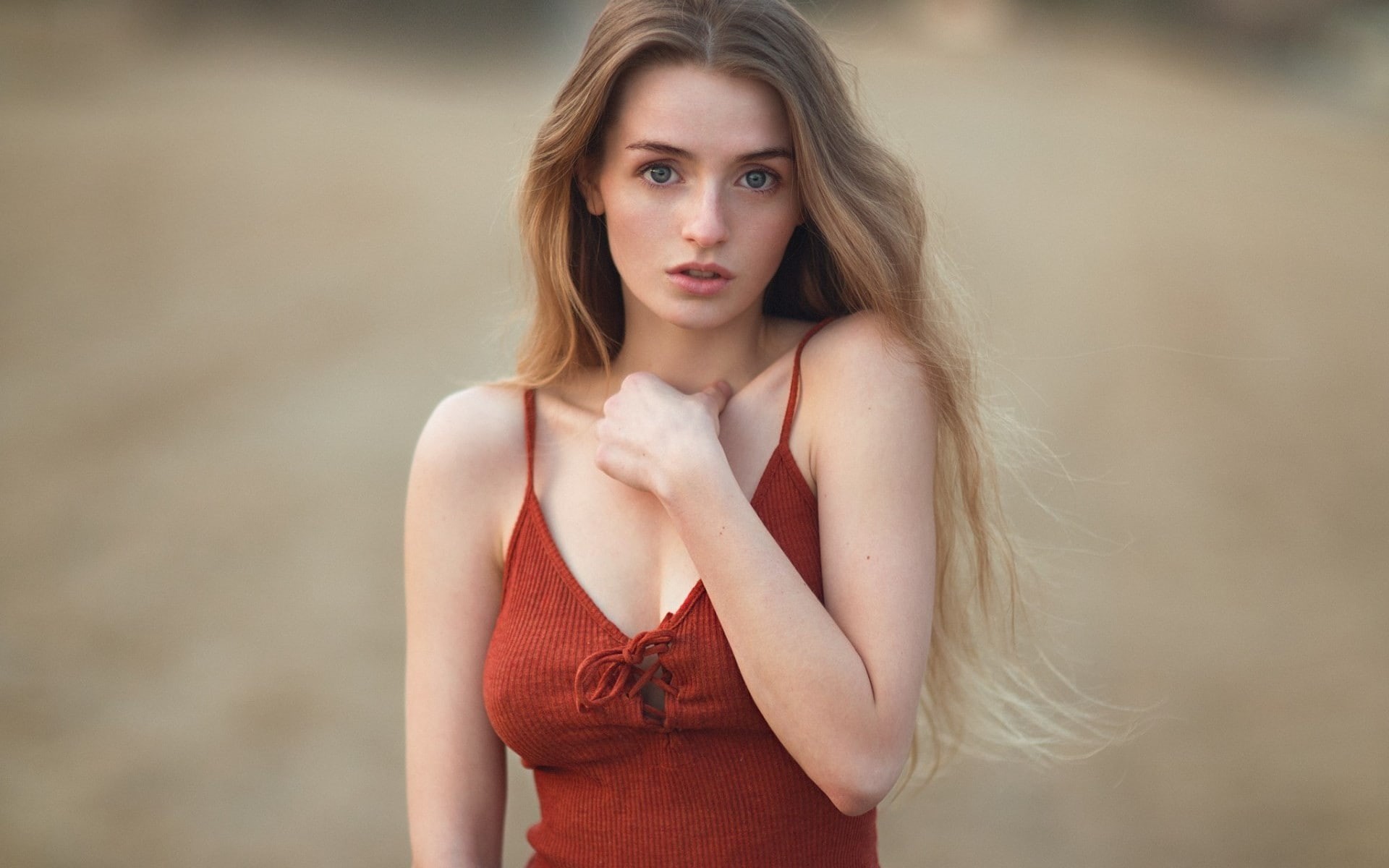 women outdoors, bare shoulders, model, 1080P, women, The Photo Fiend, long hair, 500px, HD Wallpaper